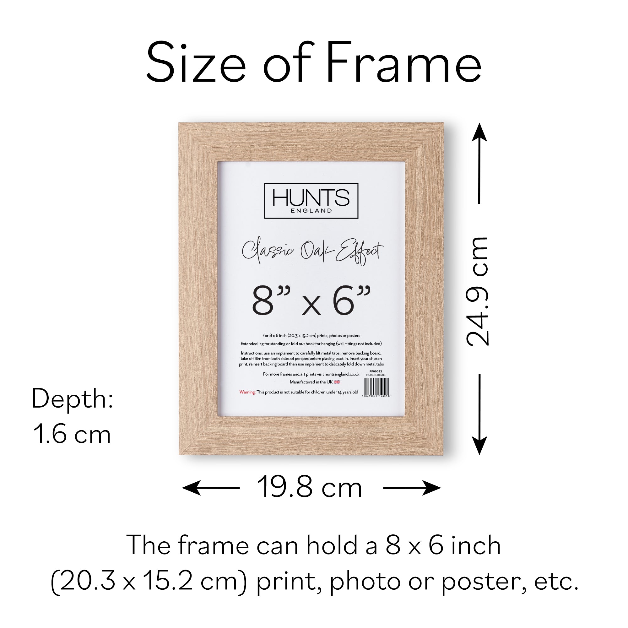 Classic Oak Effect 8x6 Inch Picture Frame