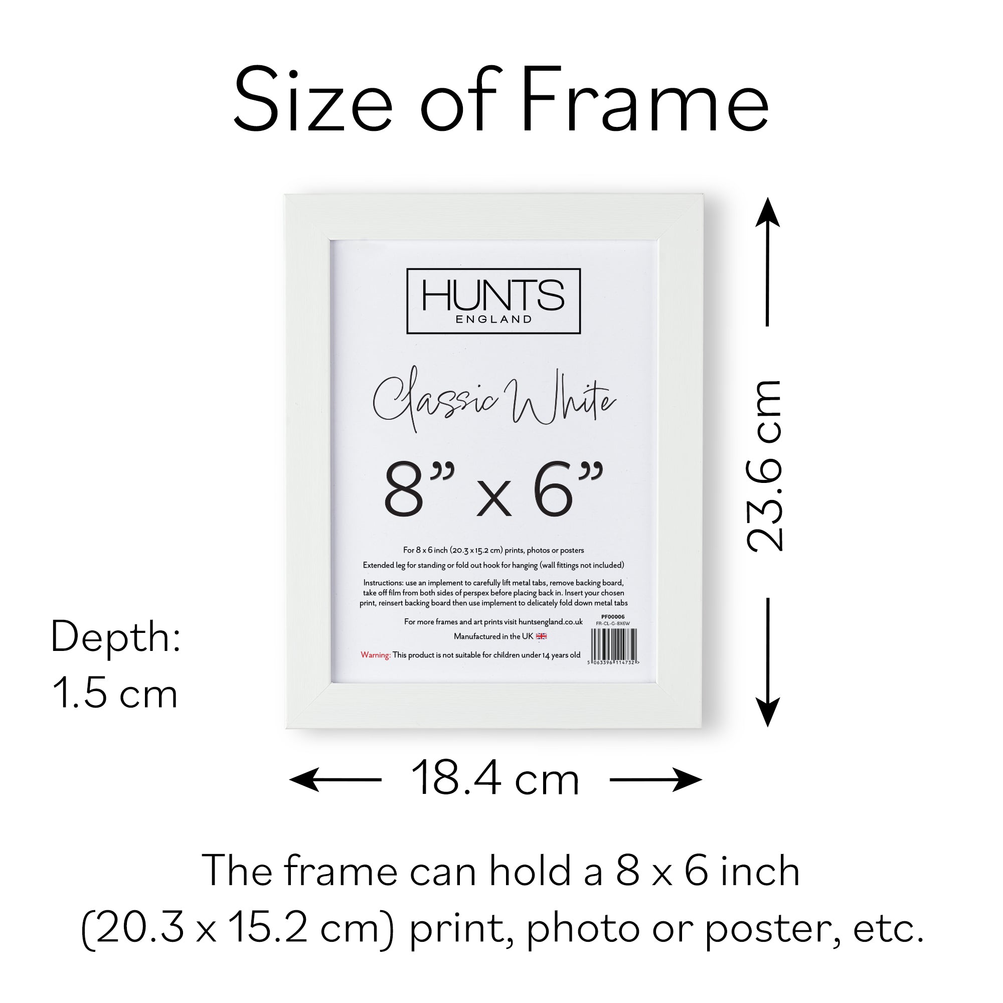 Classic White 8x6 Inch Picture Frame