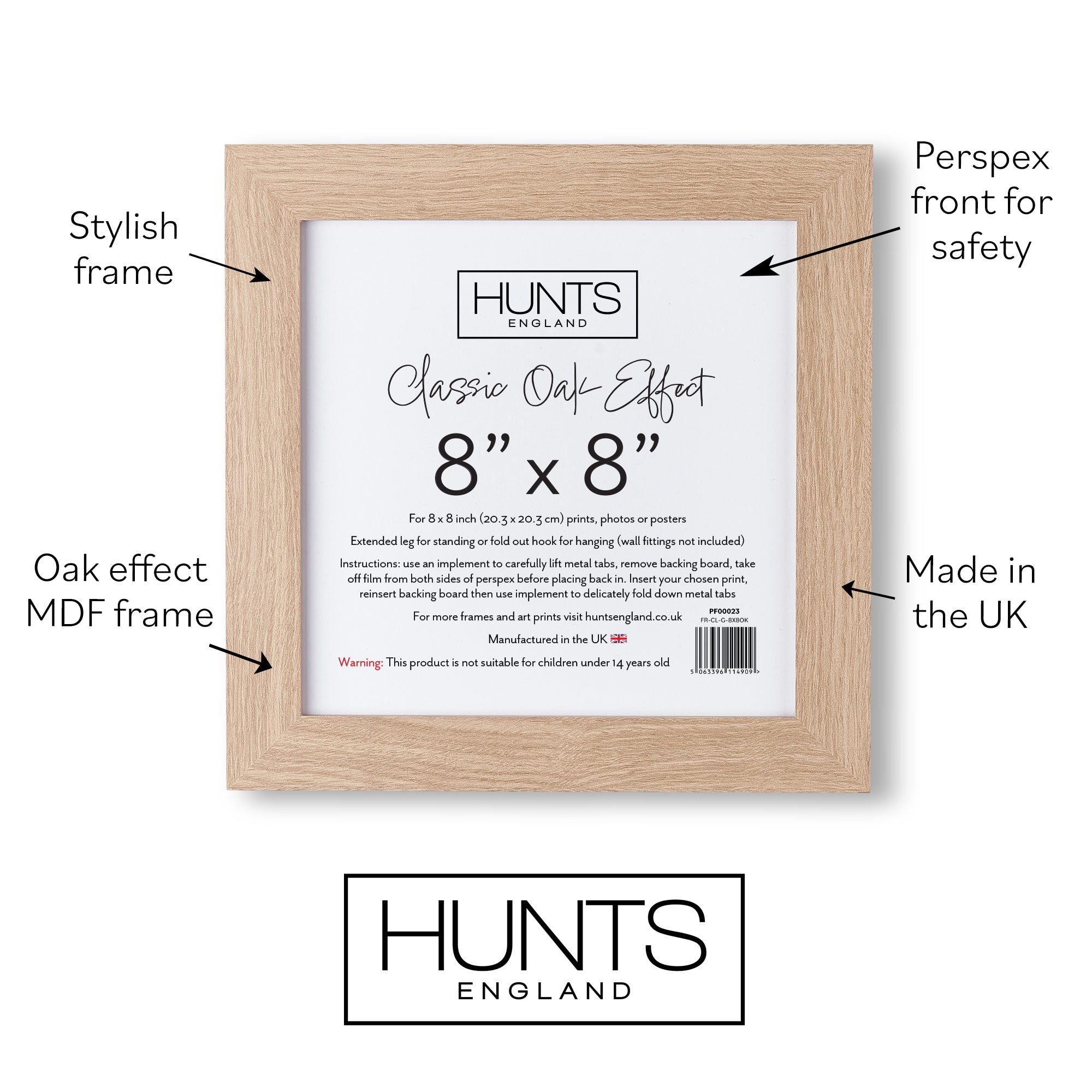 Classic Oak Effect 8x8 Inch Picture Frame