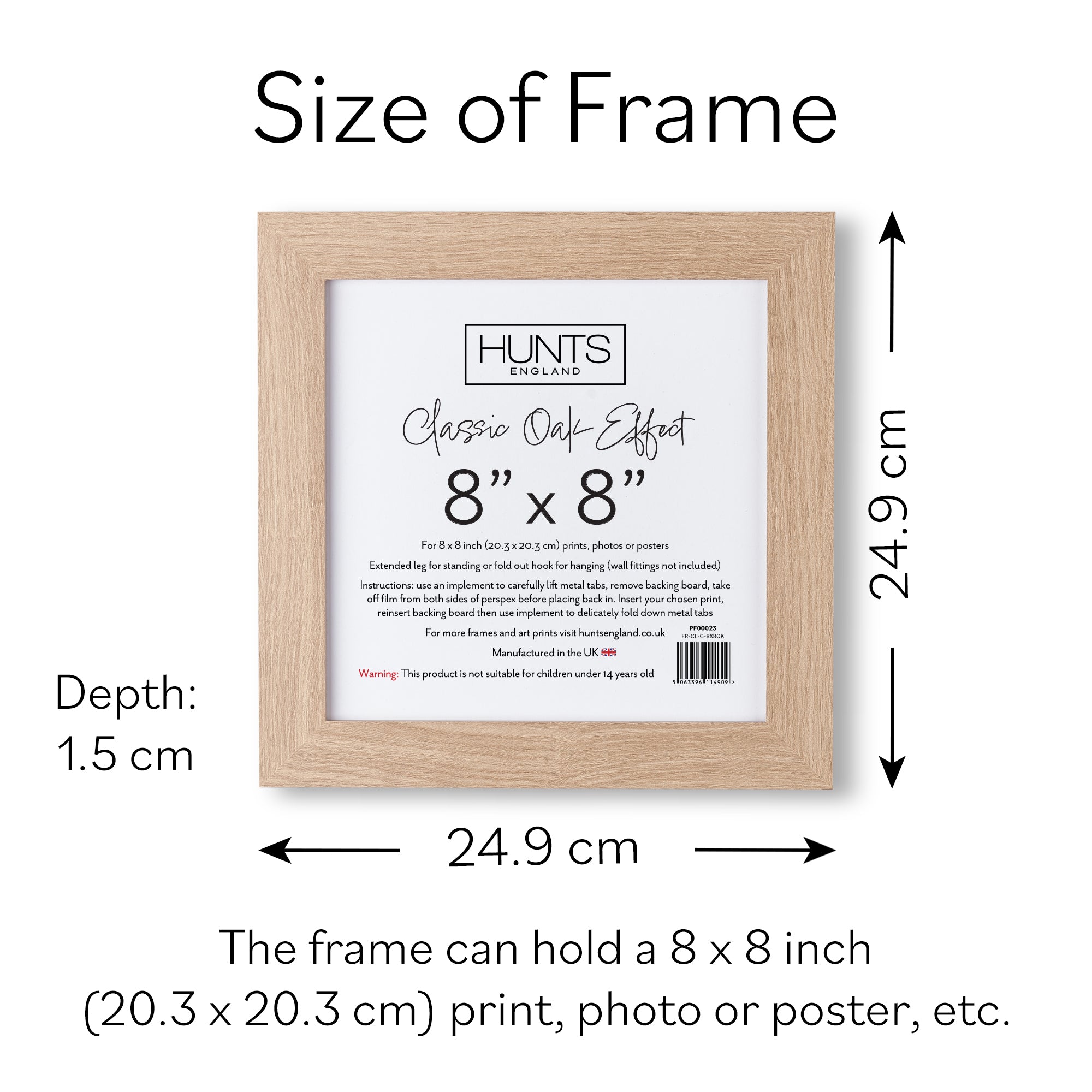 Classic Oak Effect 8x8 Inch Picture Frame