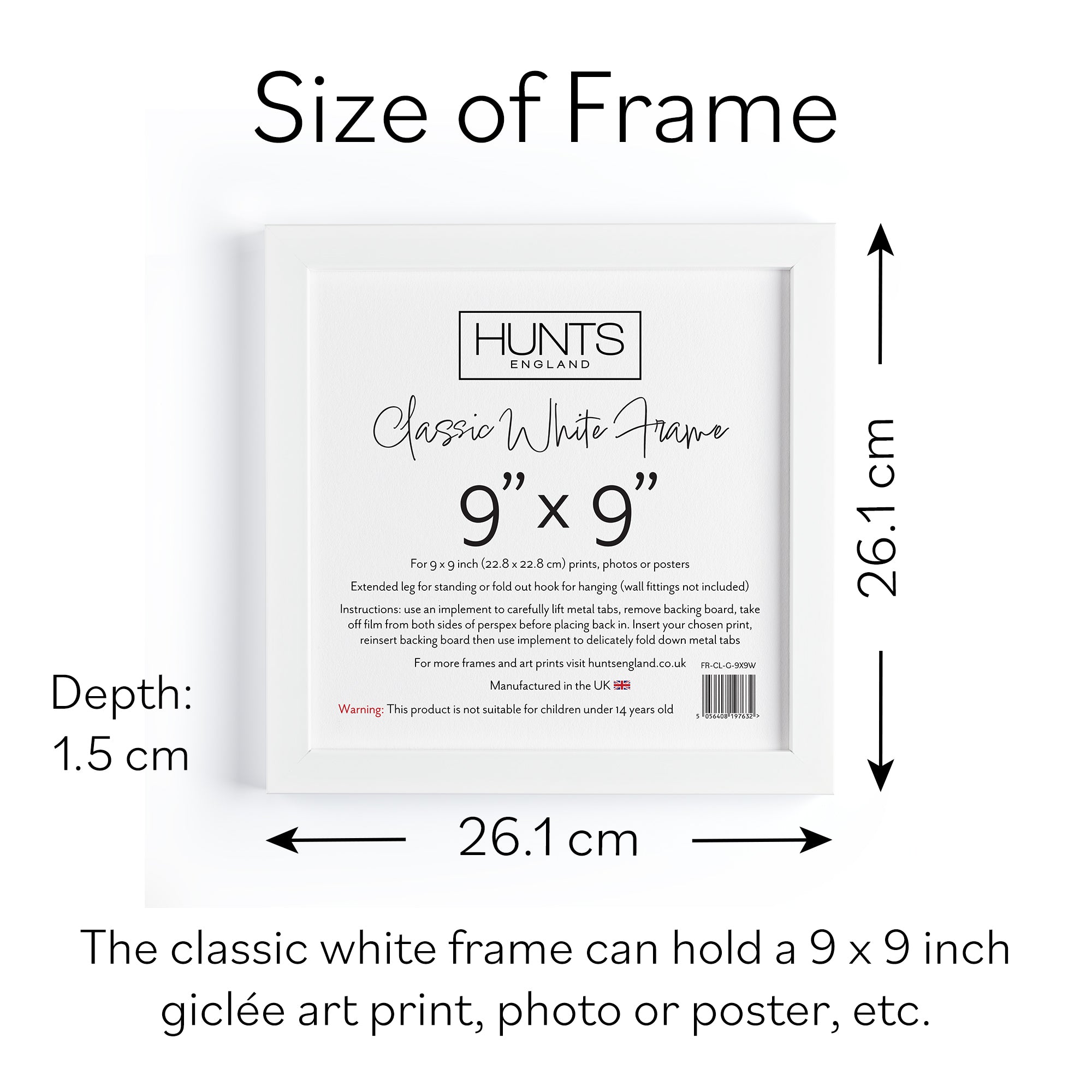 Classic White 9x9 Inch Picture Frame