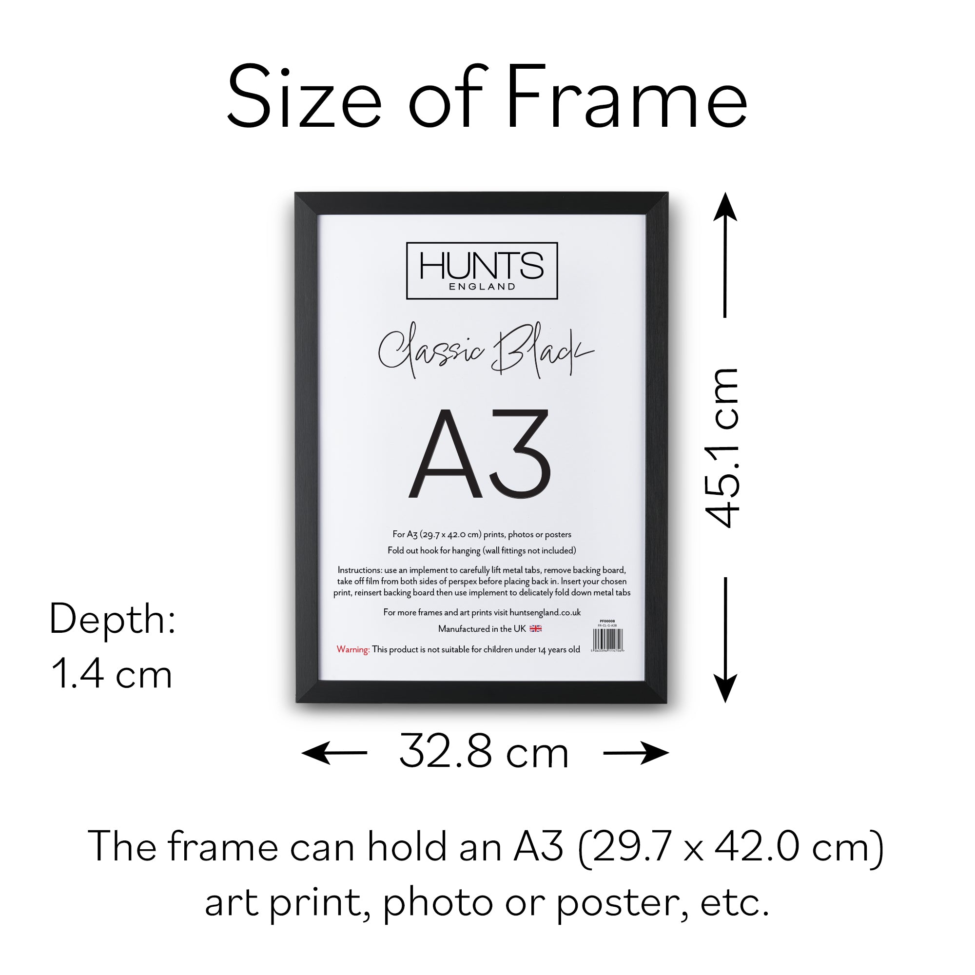 Classic Black A3 Picture Frame