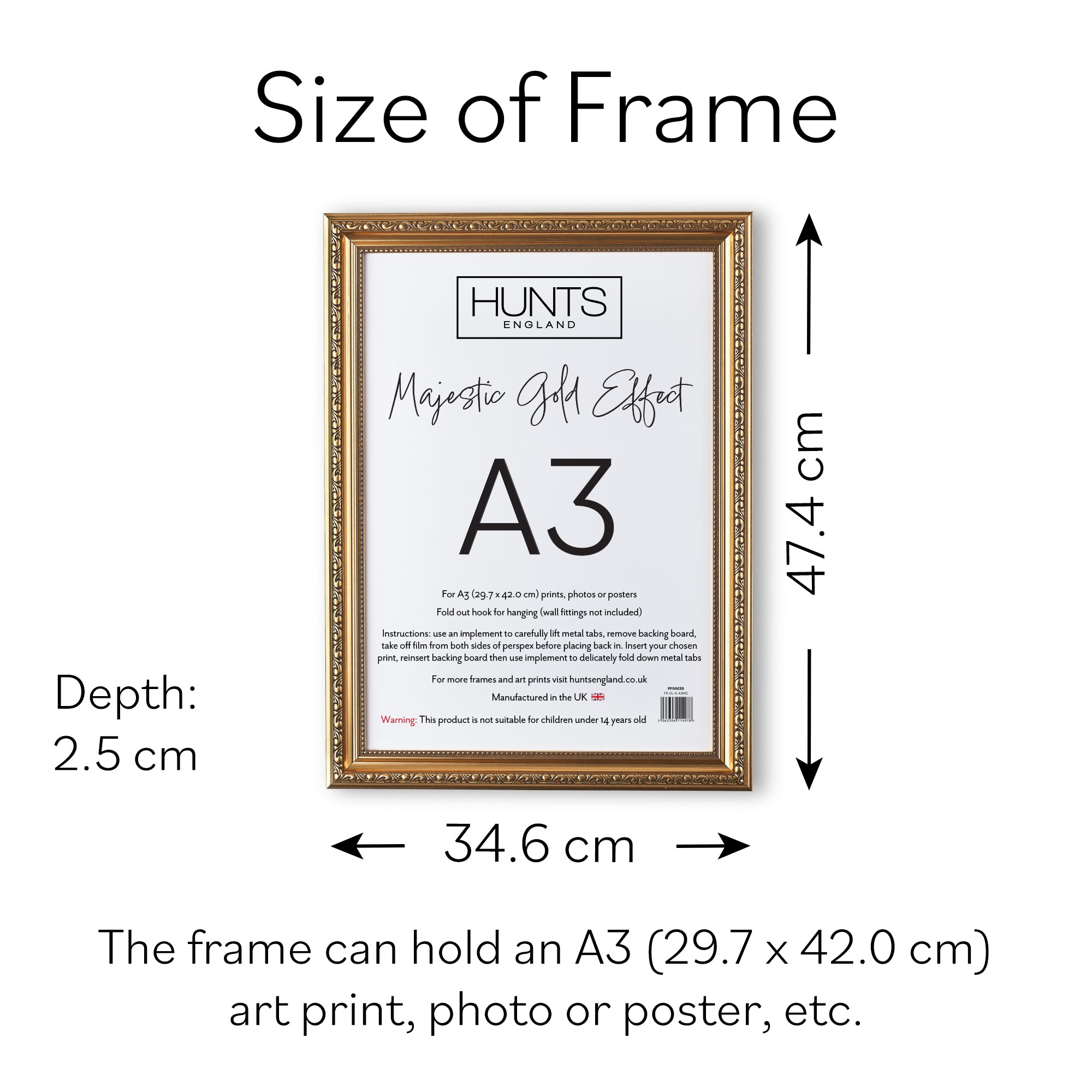 Majestic Gold Effect A3 Picture Frame