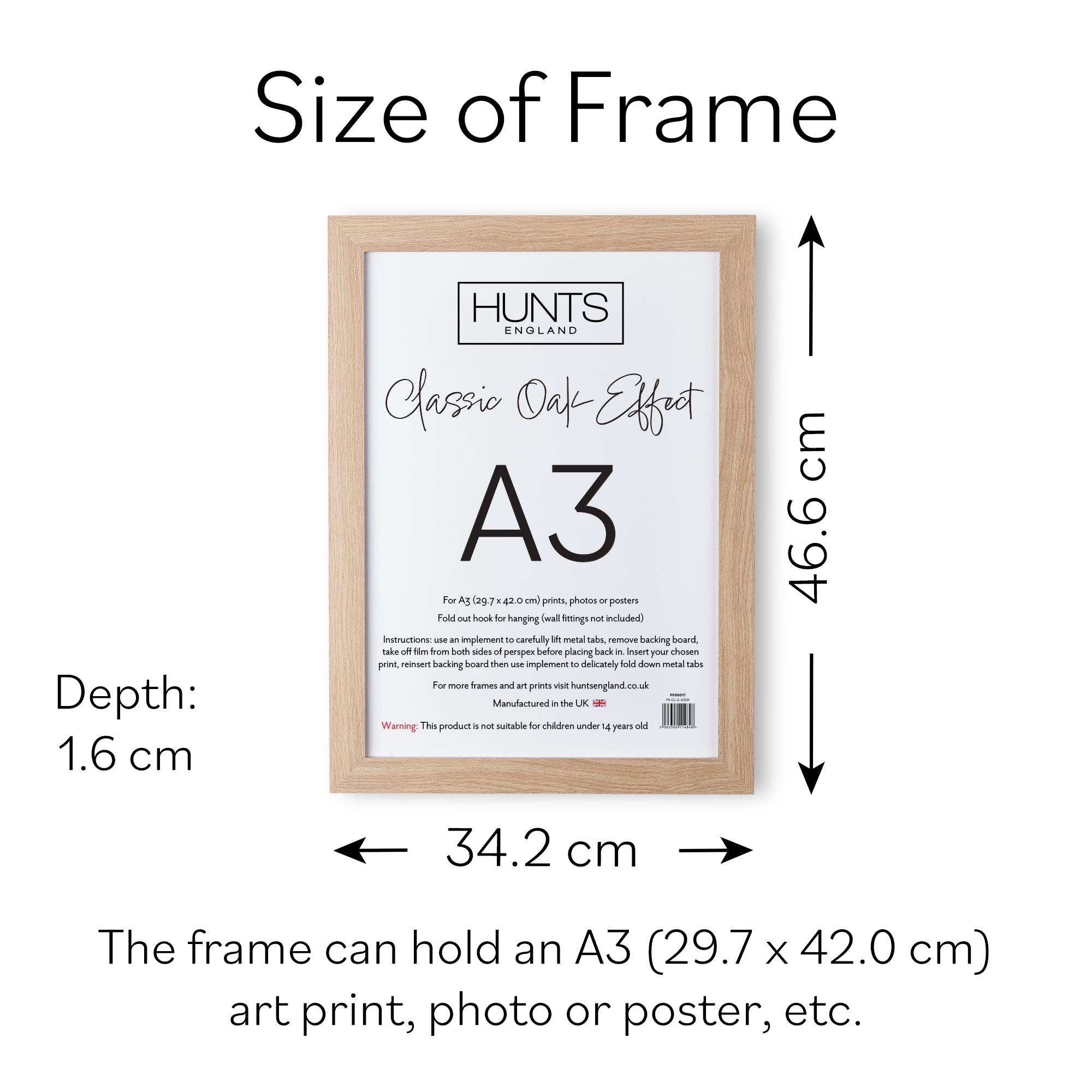 Classic Oak Effect A3 Picture Frame