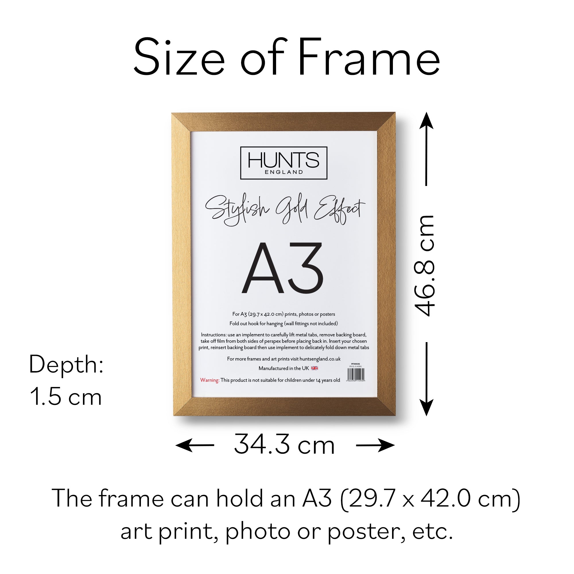 Stylish Gold Effect A3 Picture Frame