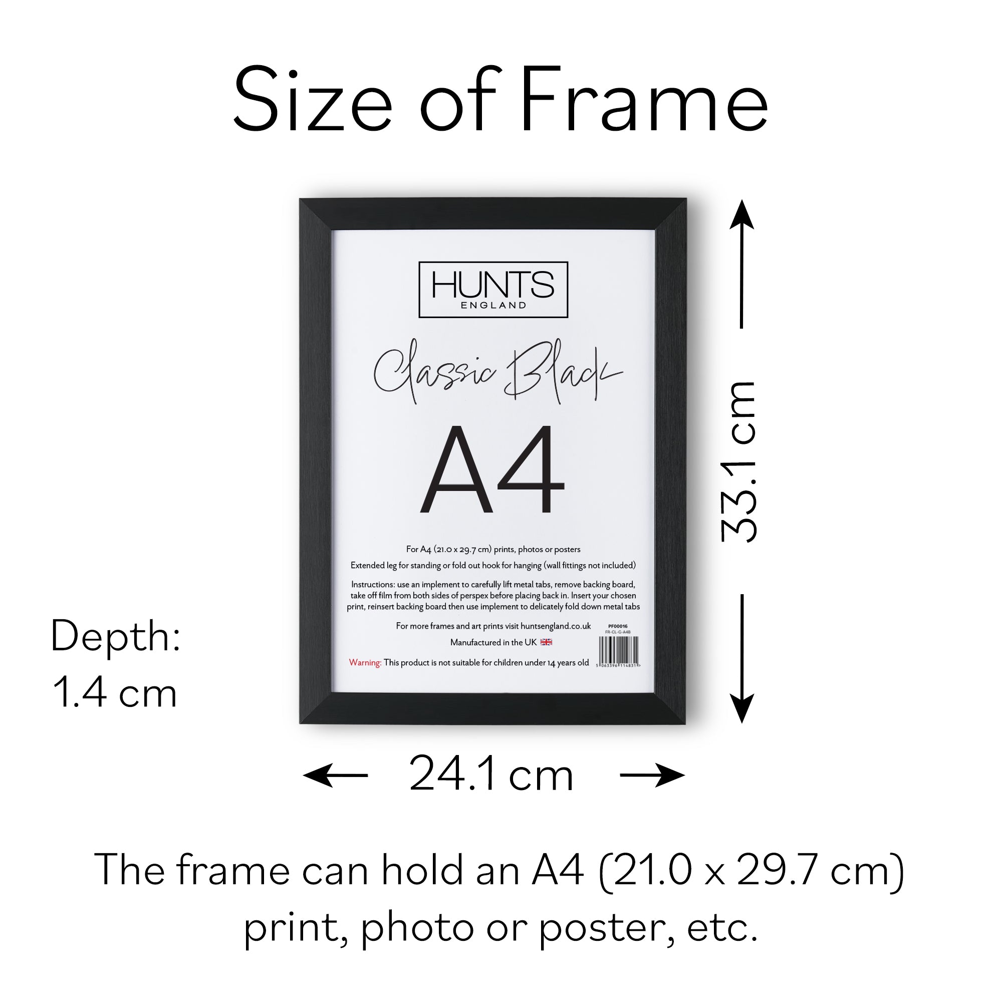 Classic Black A4 Picture Frame