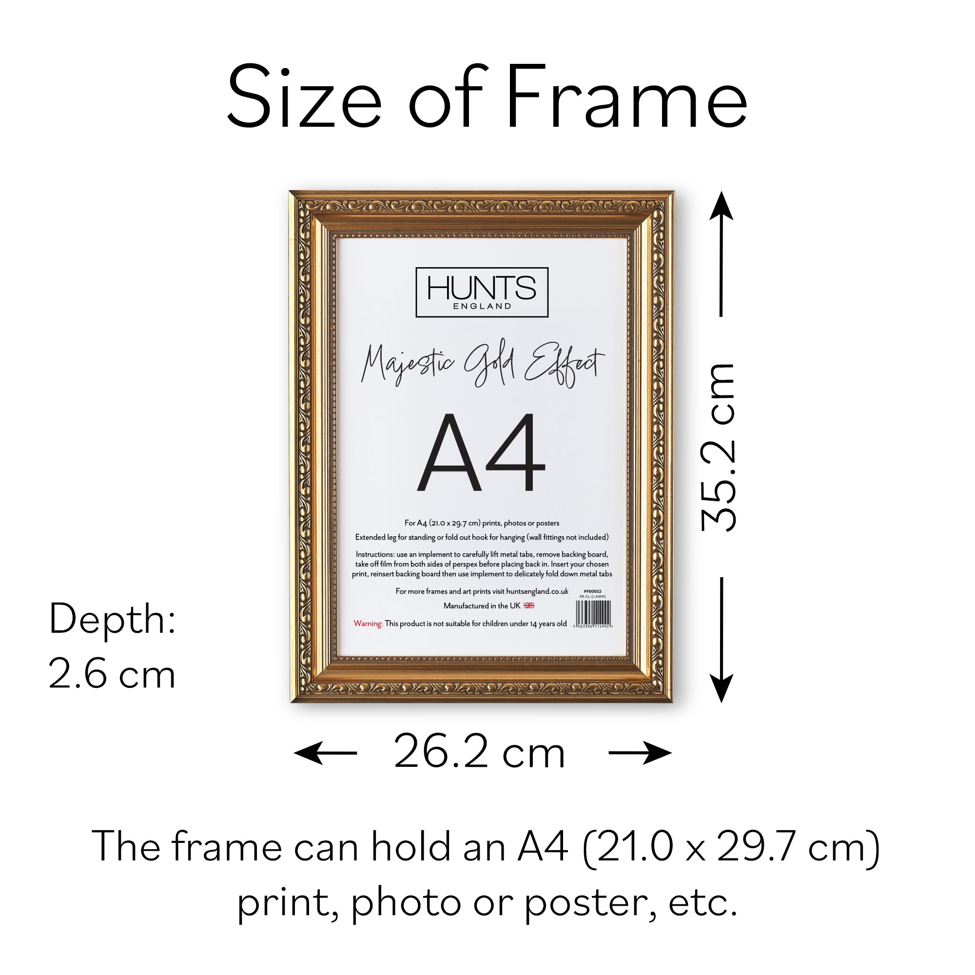 Majestic Gold Effect A4 Picture Frame