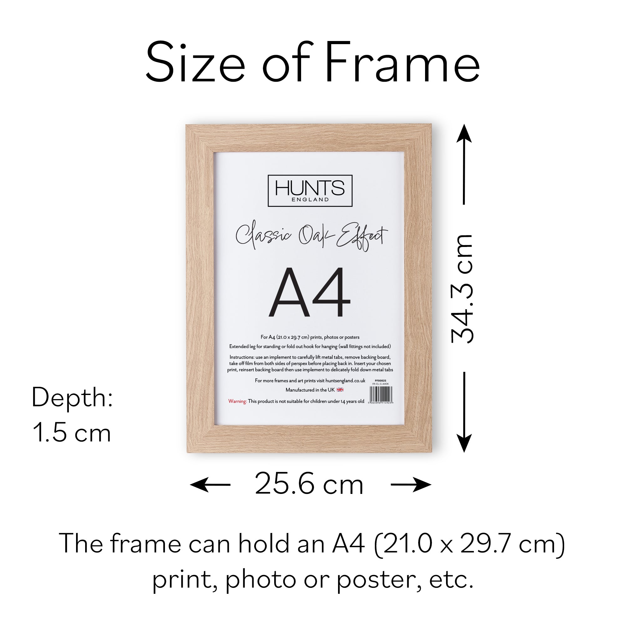 Classic Oak Effect A4 Picture Frame