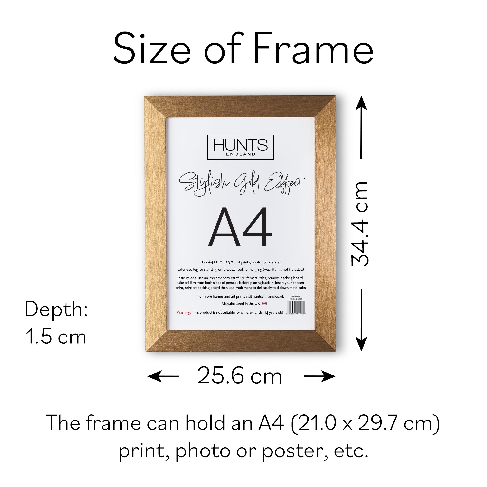 Stylish Gold Effect A4 Picture Frame