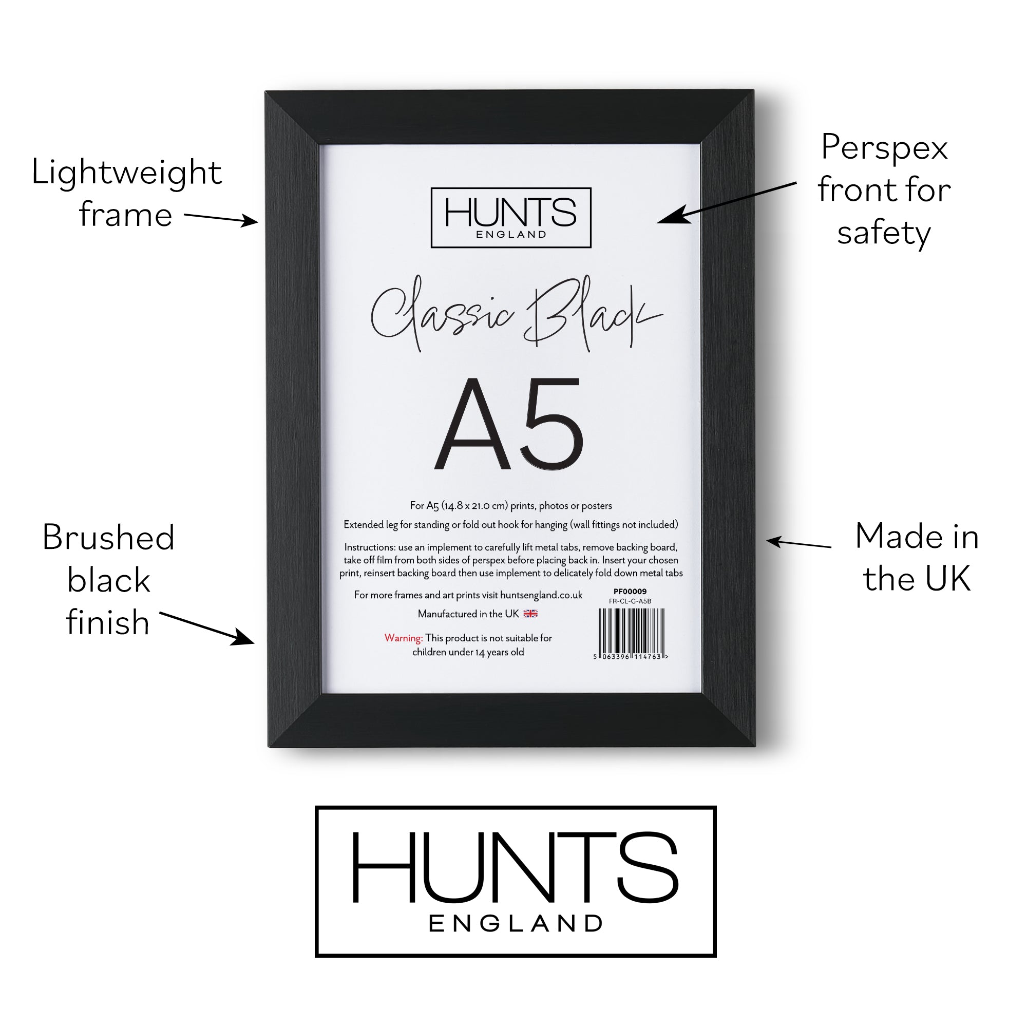 Classic Black A5 Picture Frame