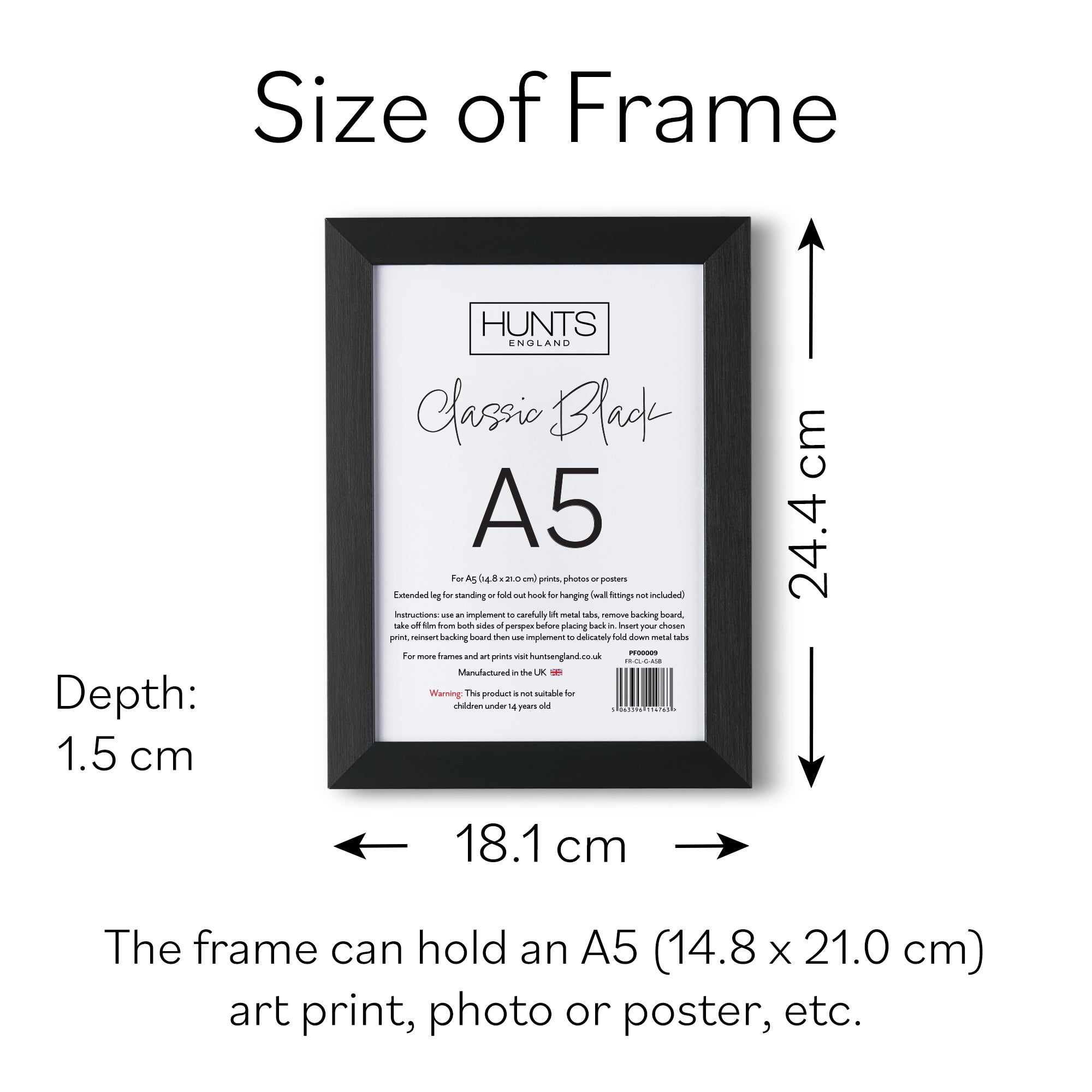 Classic Black A5 Picture Frame