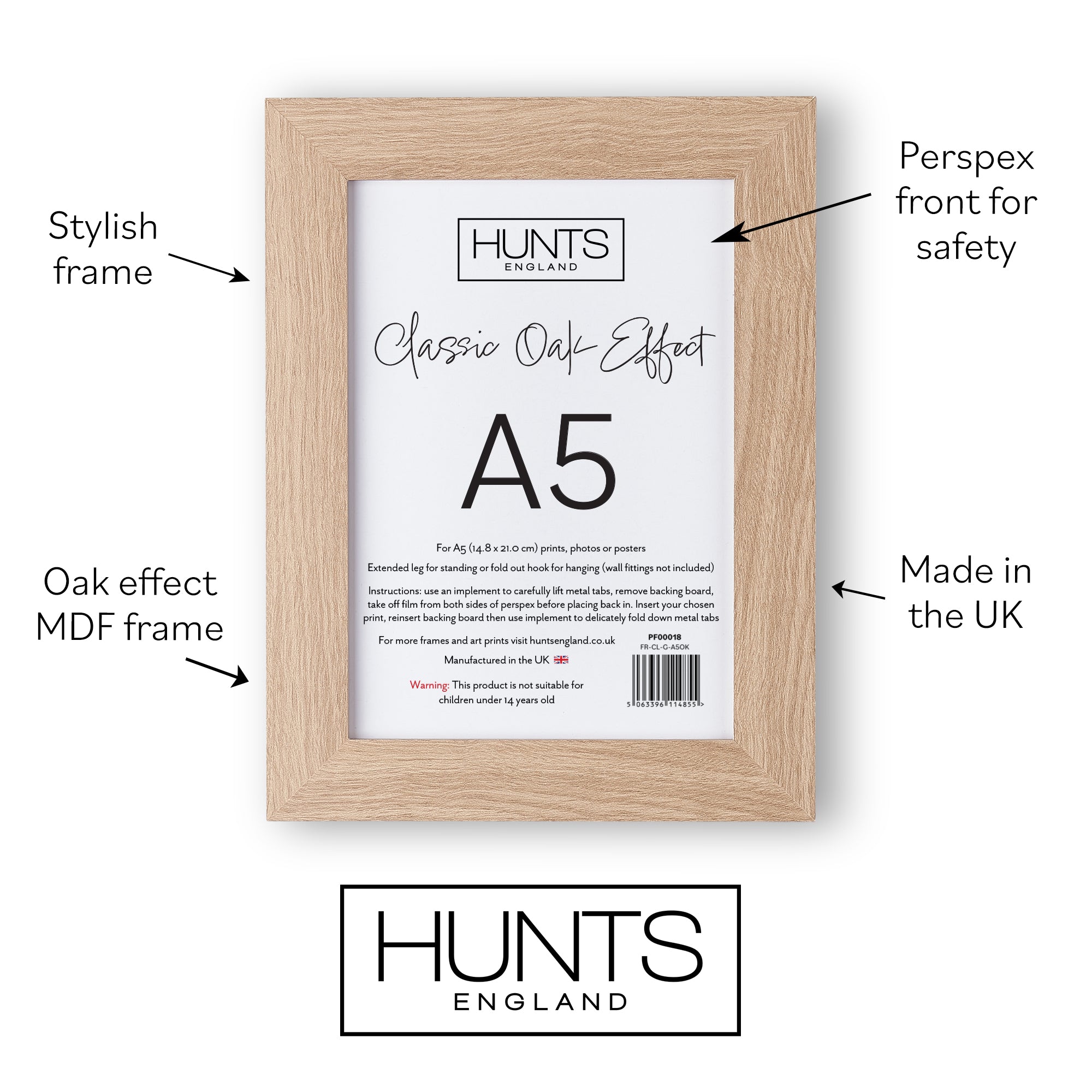 Classic Oak Effect A5 Picture Frame