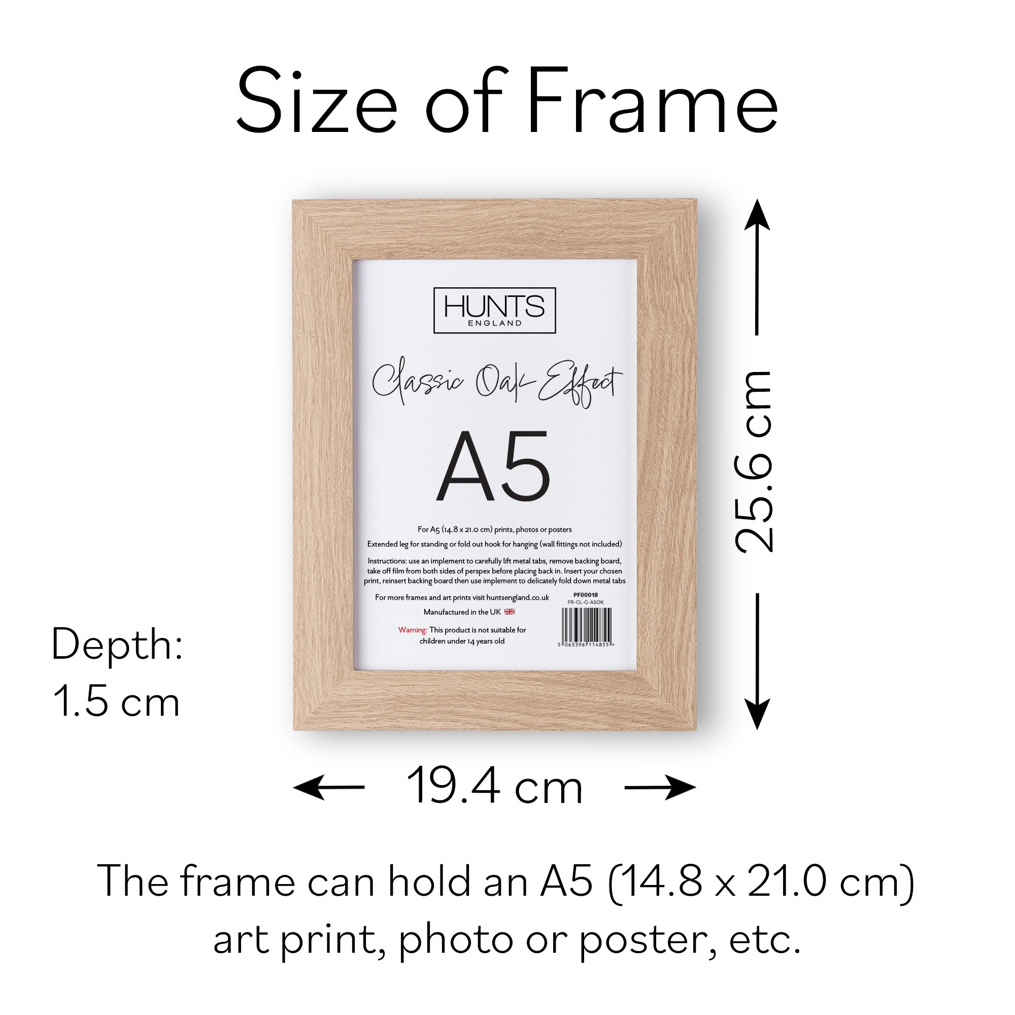 Classic Oak Effect A5 Picture Frame