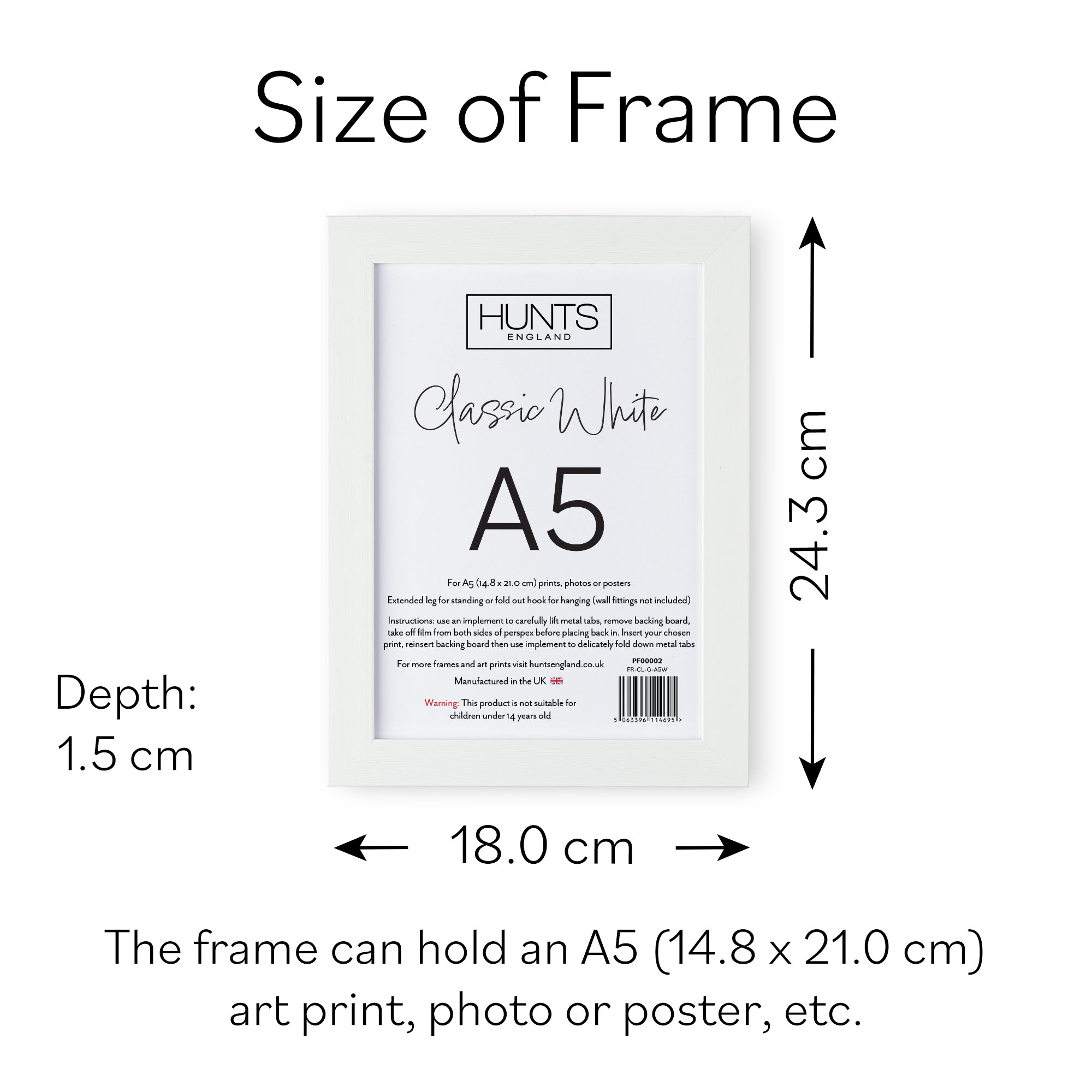 Classic White A5 Picture Frame