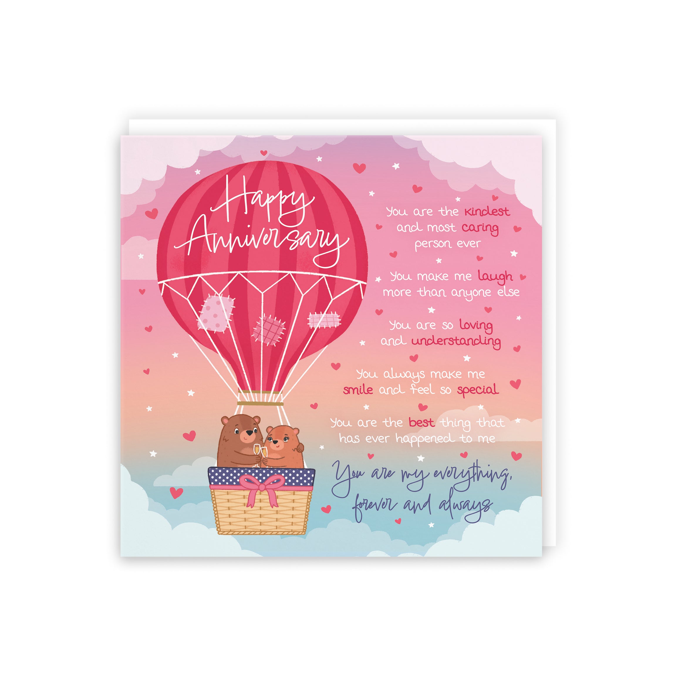 Romantic Anniversary Poem Card Love Is In The Air Cute Bears