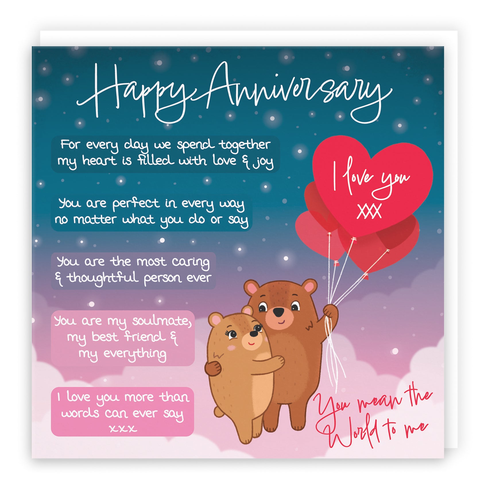 Romantic Starry Night Anniversary Card Starry Night Cute Bears