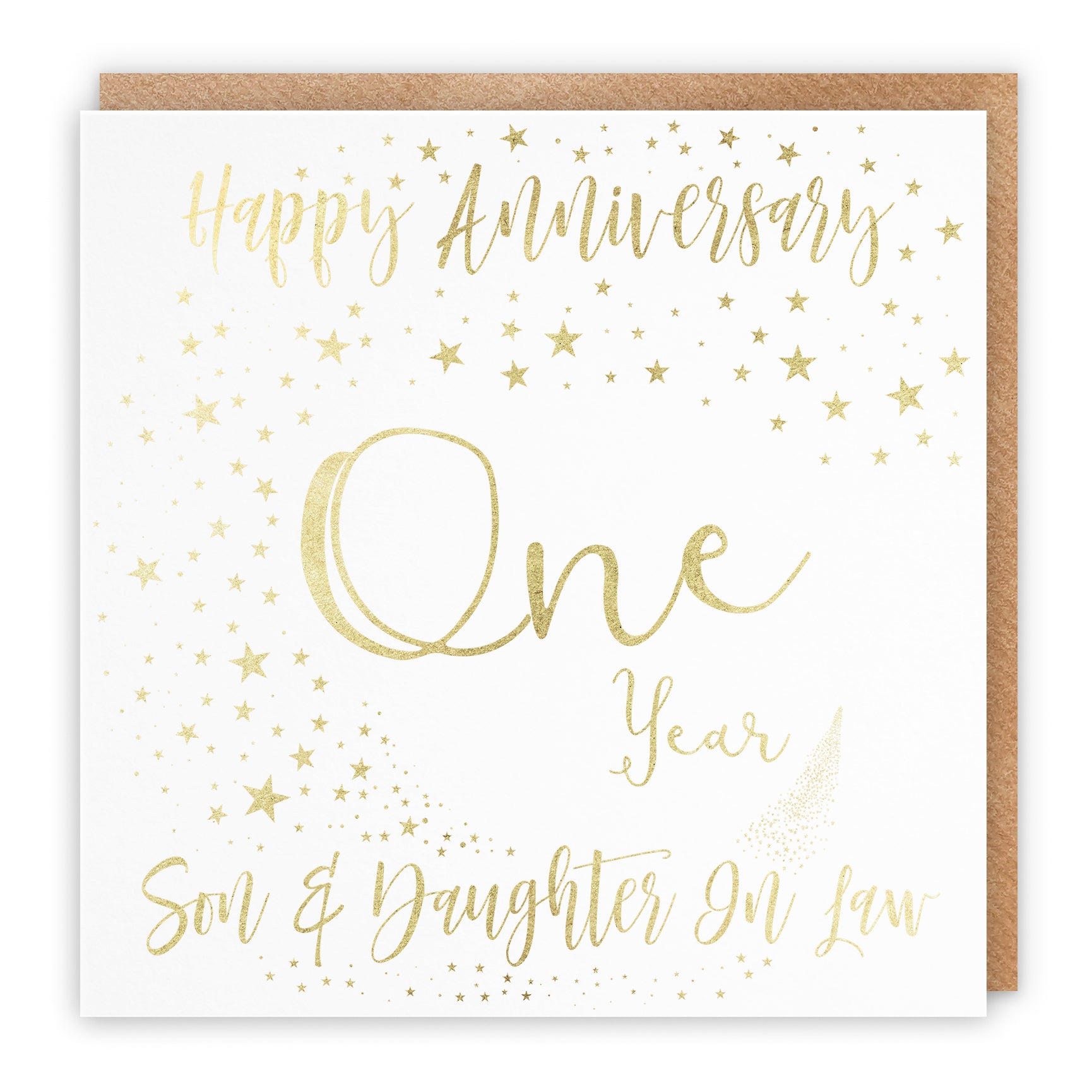 1st Son And Daughter In Law Anniversary Card Foil Stars