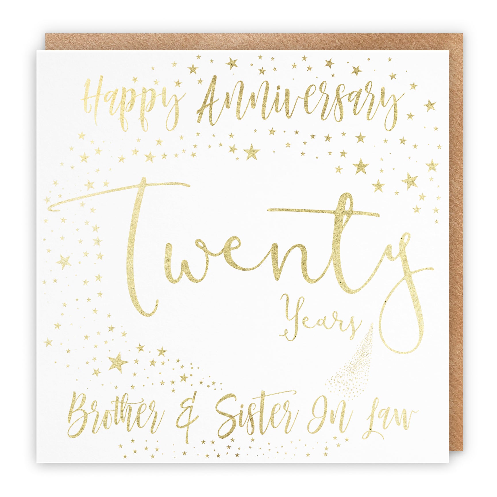 20th Brother And Sister In Law Anniversary Card Foil Stars
