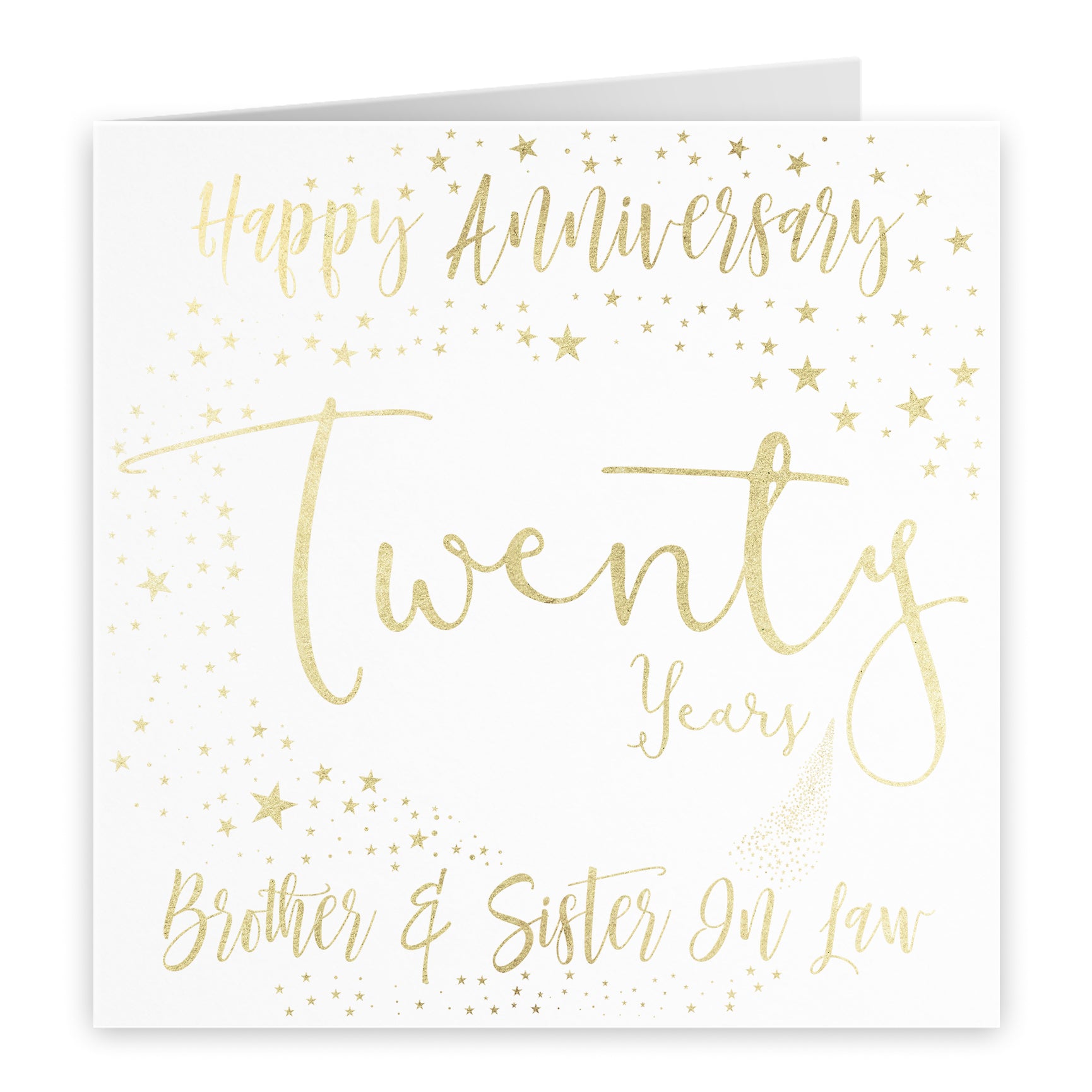 20th Brother And Sister In Law Anniversary Card Foil Stars