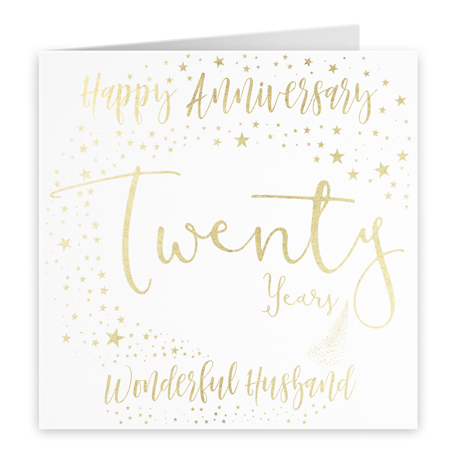 20th Husband Anniversary Card Foil Stars