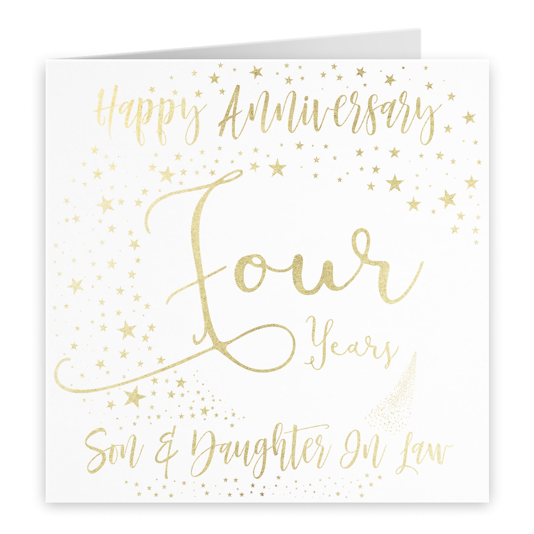 4th Son And Daughter In Law Anniversary Card Foil Stars