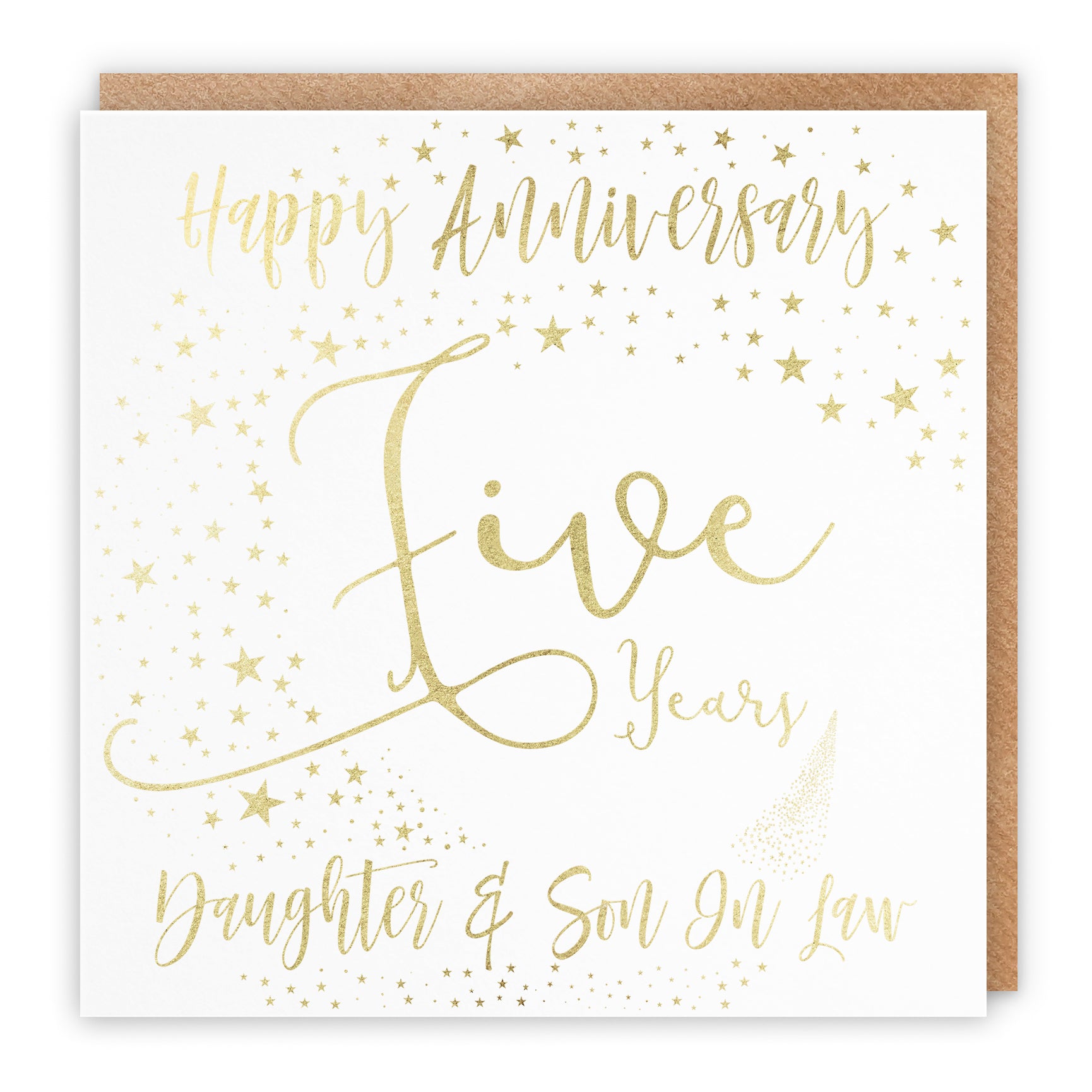 5th Daughter And Son In Law Anniversary Card Foil Stars