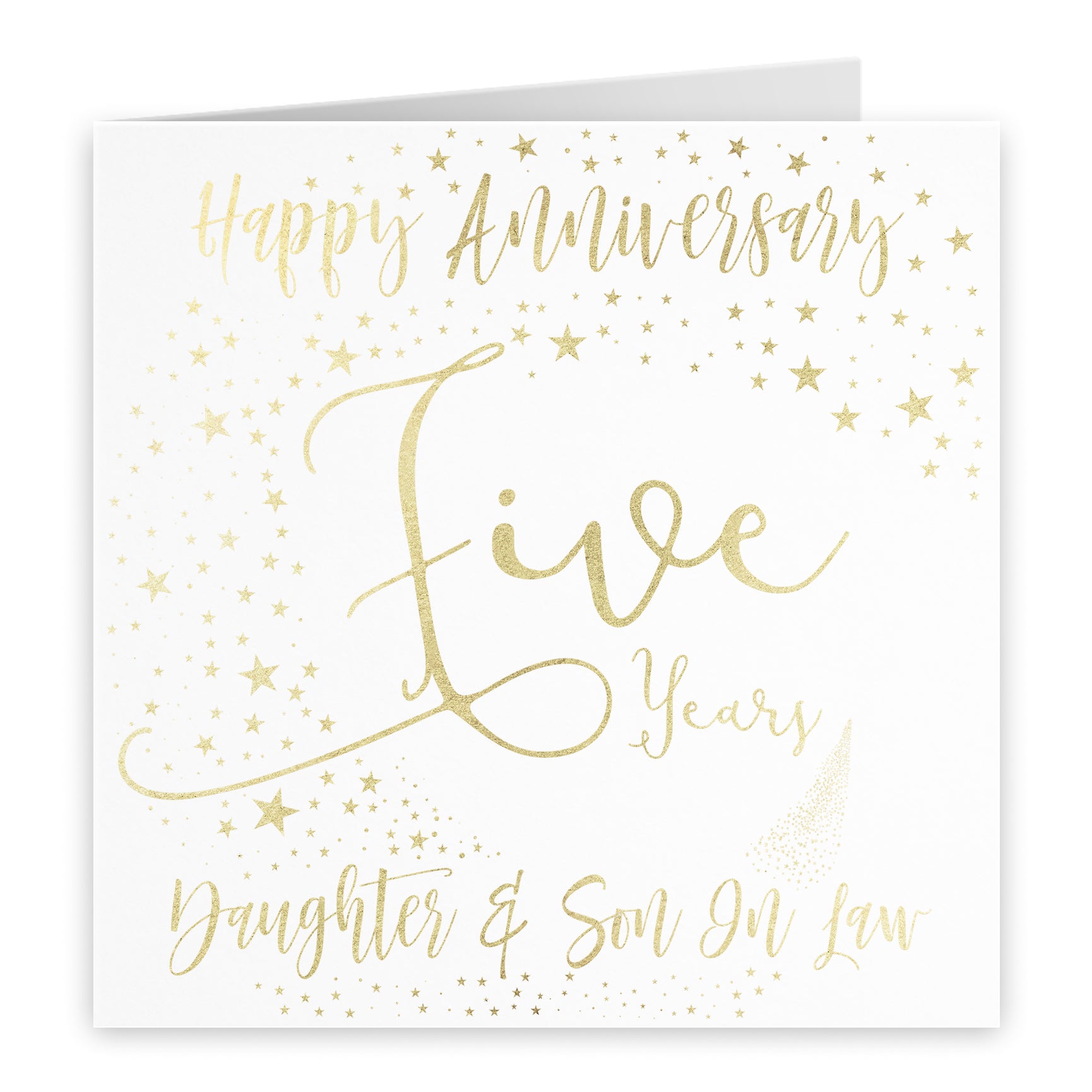 5th Daughter And Son In Law Anniversary Card Foil Stars