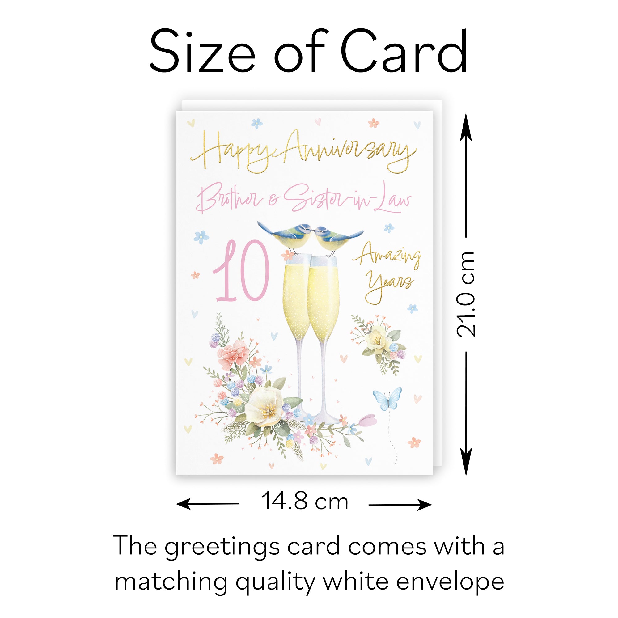 10th Brother And Sister-in-Law Anniversary Card Champagne Flutes Milo's Gallery