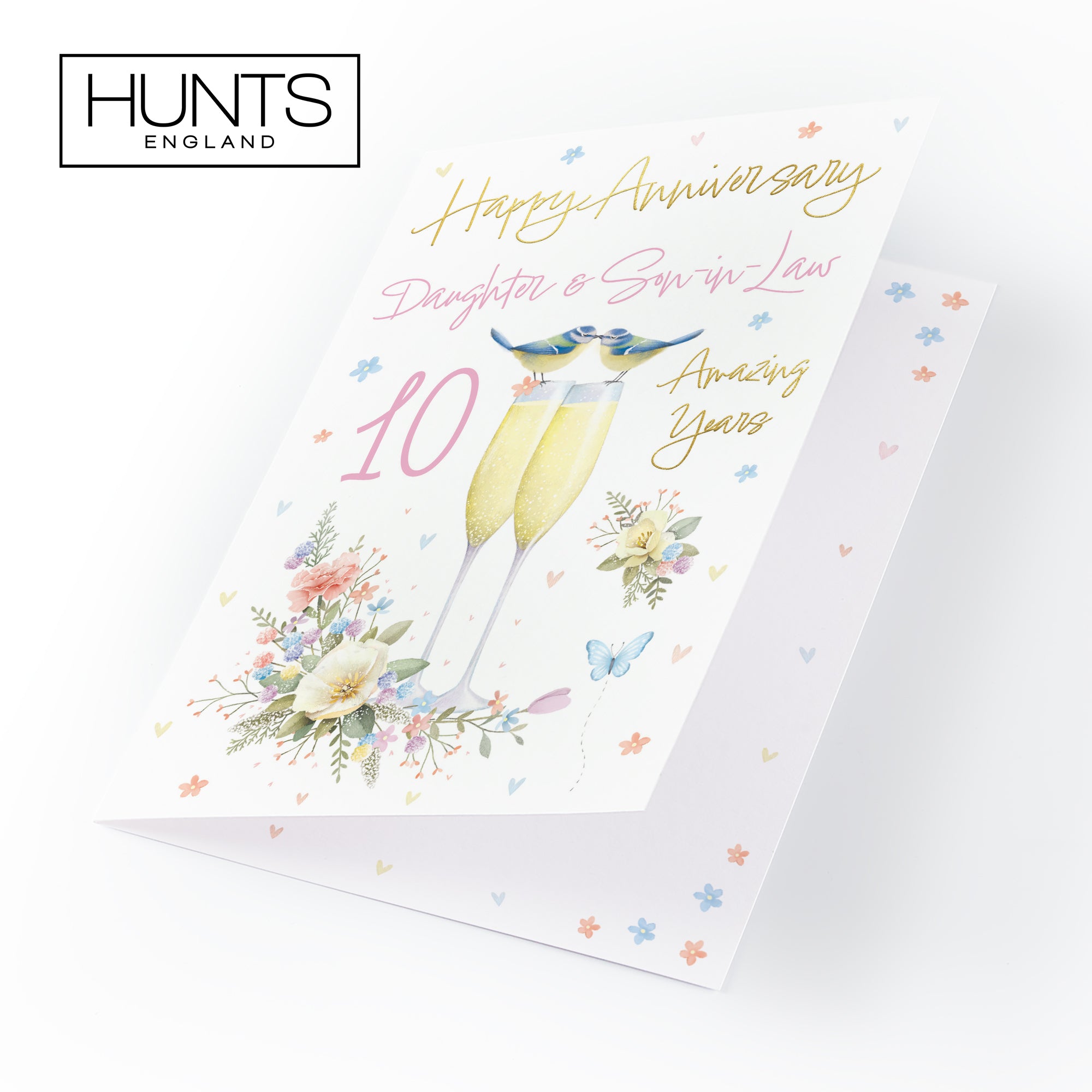 10th Daughter And Son-in-Law Anniversary Card Champagne Flutes Milo's Gallery