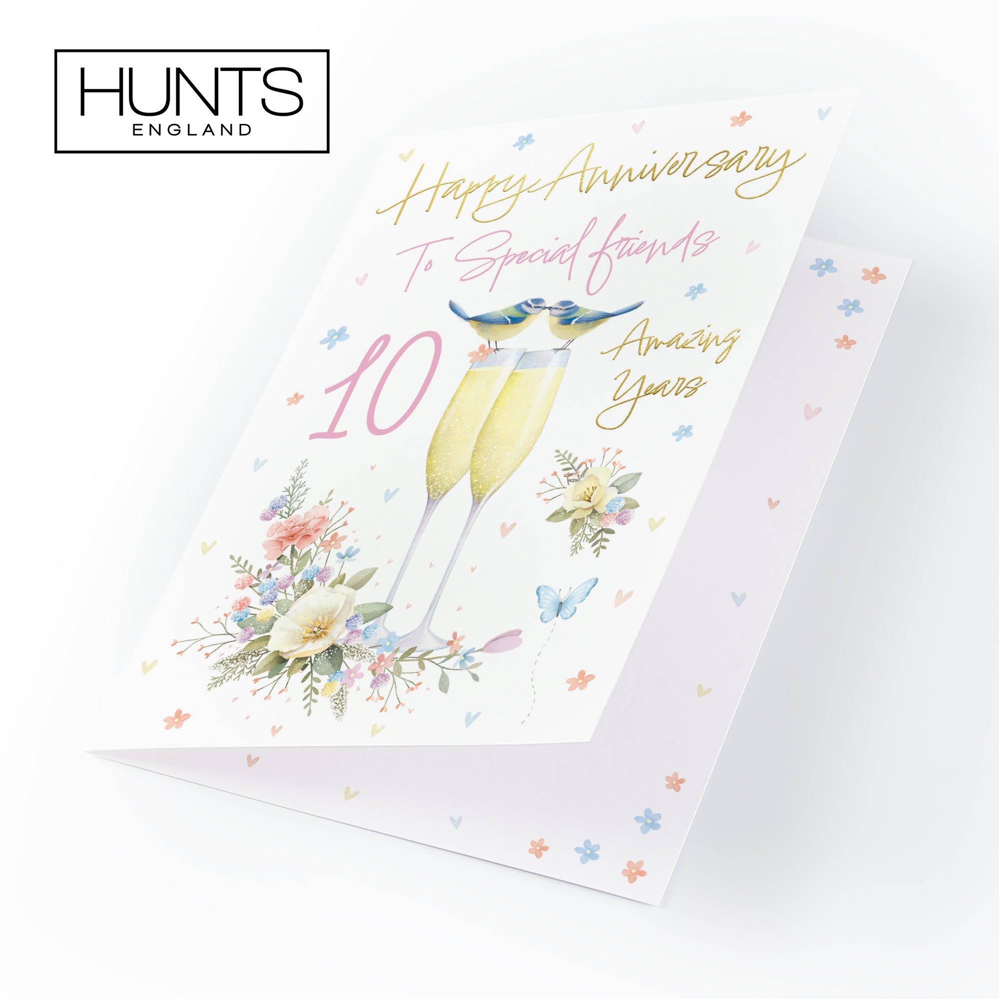 10th Special Friends Anniversary Card Champagne Flutes Milo's Gallery