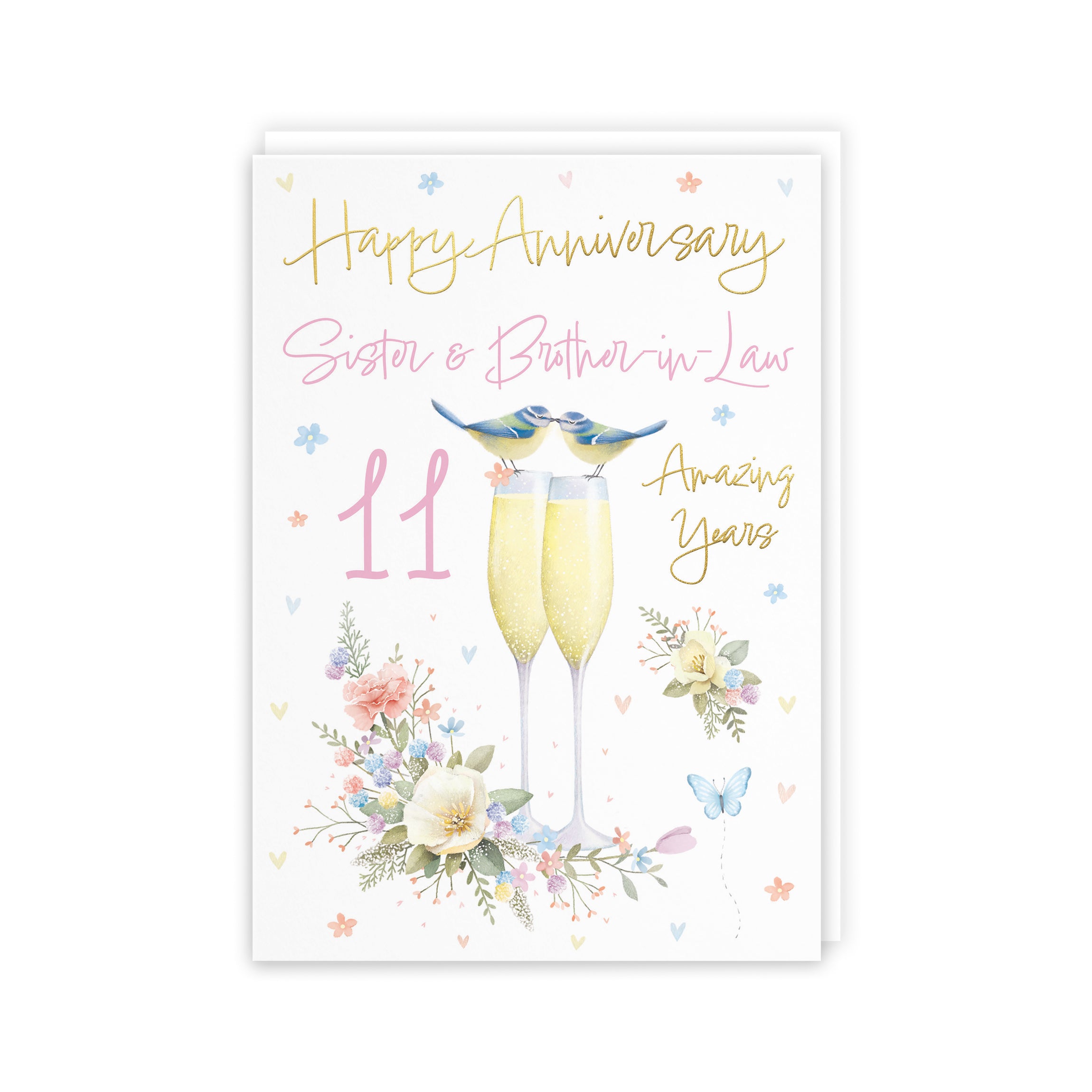 11th Sister And Brother-in-Law Anniversary Card Champagne Flutes Milo's Gallery