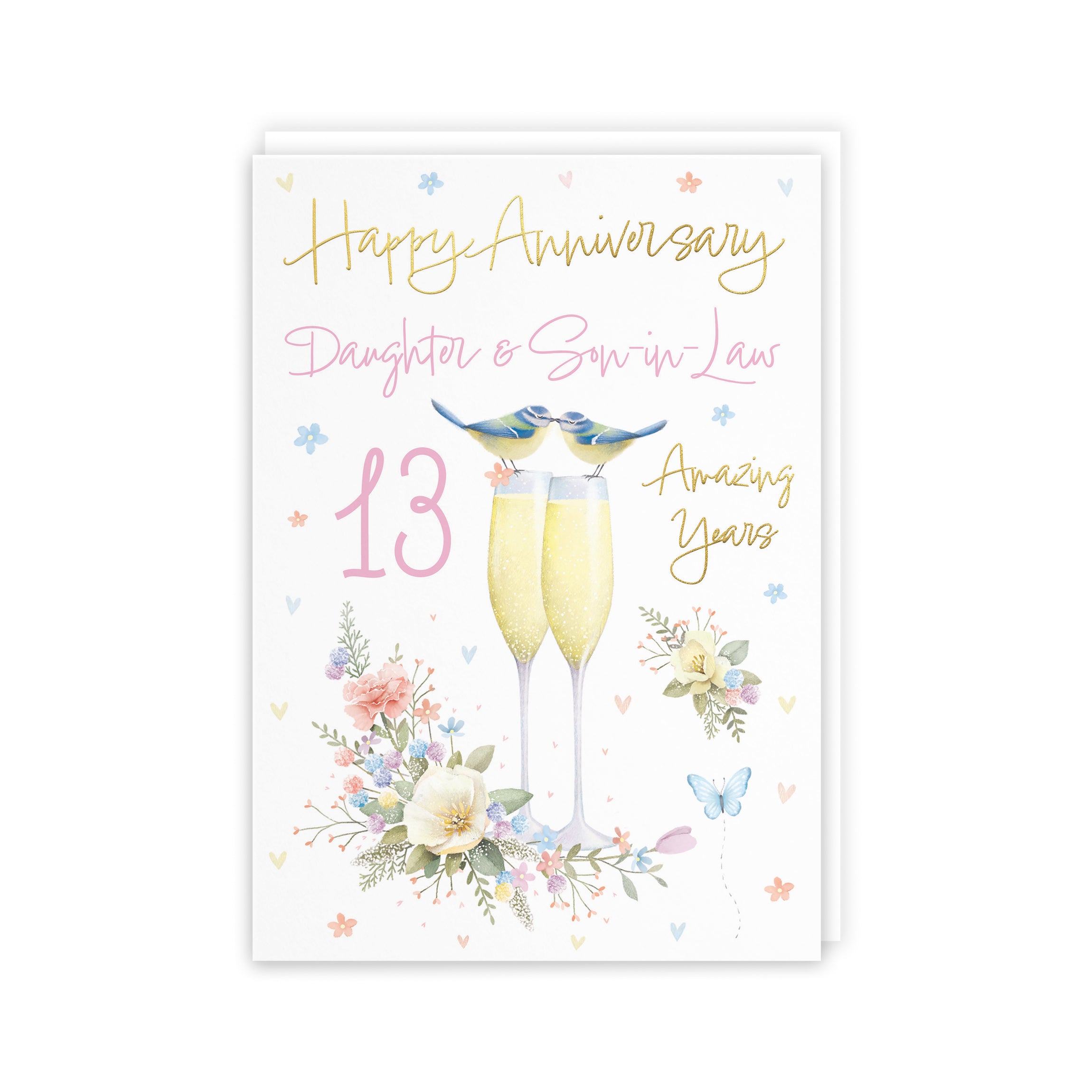 13th Daughter And Son-in-Law Anniversary Card Champagne Flutes Milo's Gallery