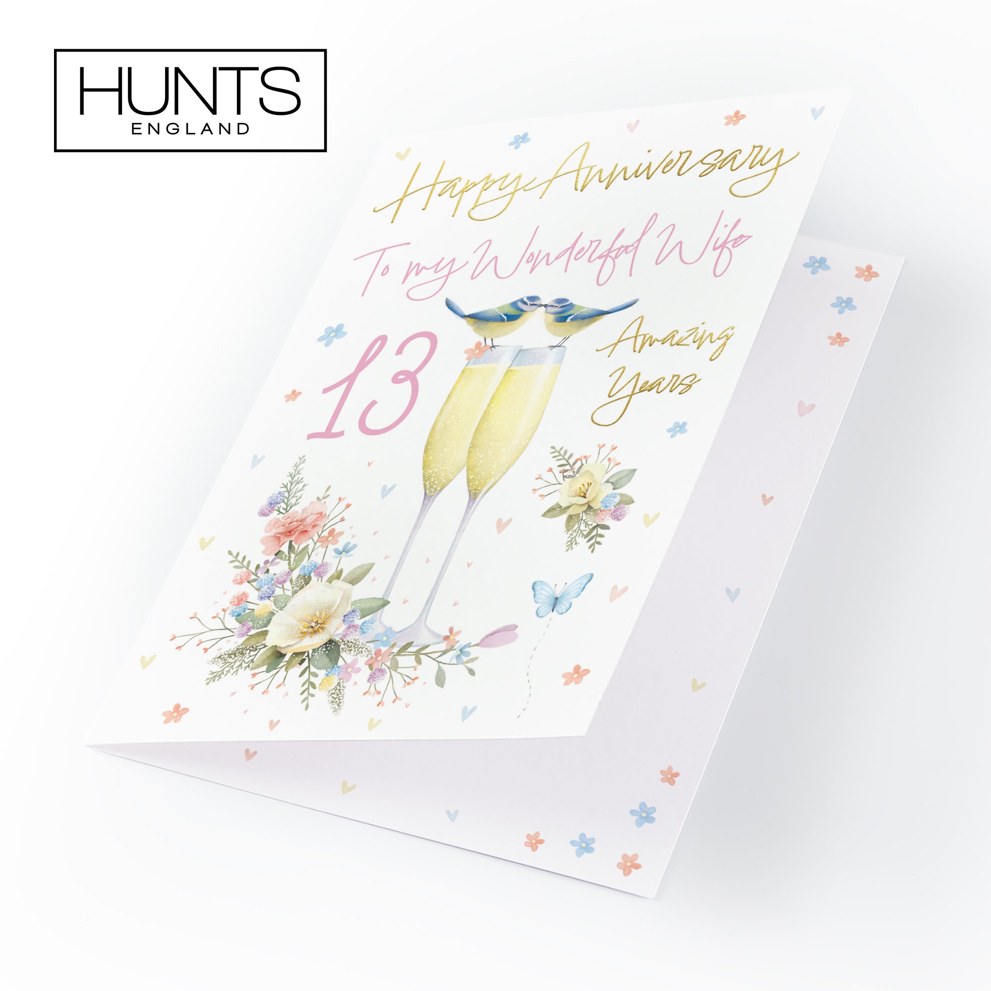 13th Wife Anniversary Card Champagne Flutes Milo's Gallery