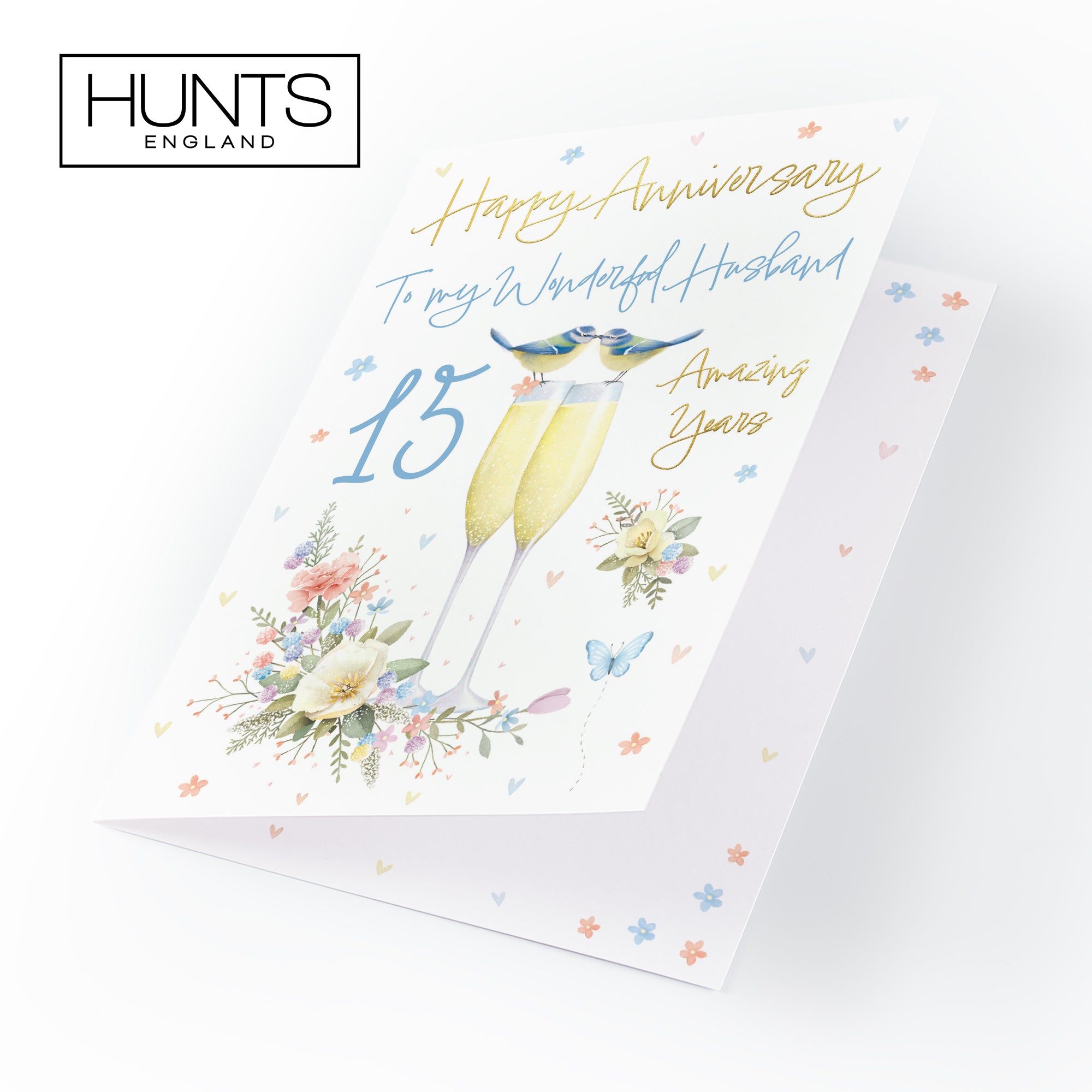 15th Husband Anniversary Card Champagne Flutes Milo's Gallery