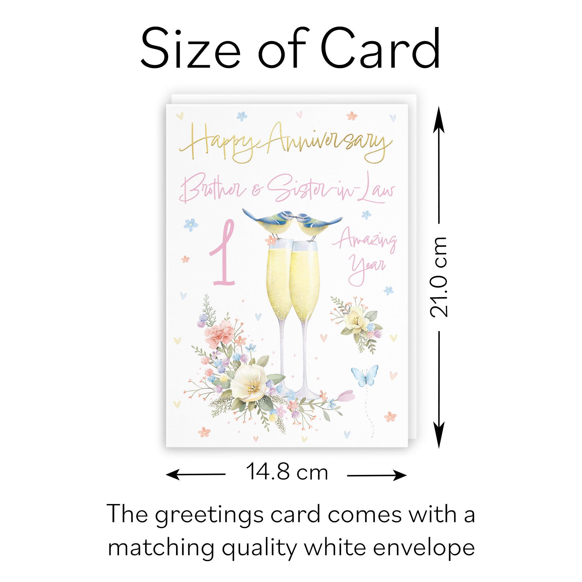 1st Brother And Sister-in-Law Anniversary Card Champagne Flutes Milo's Gallery