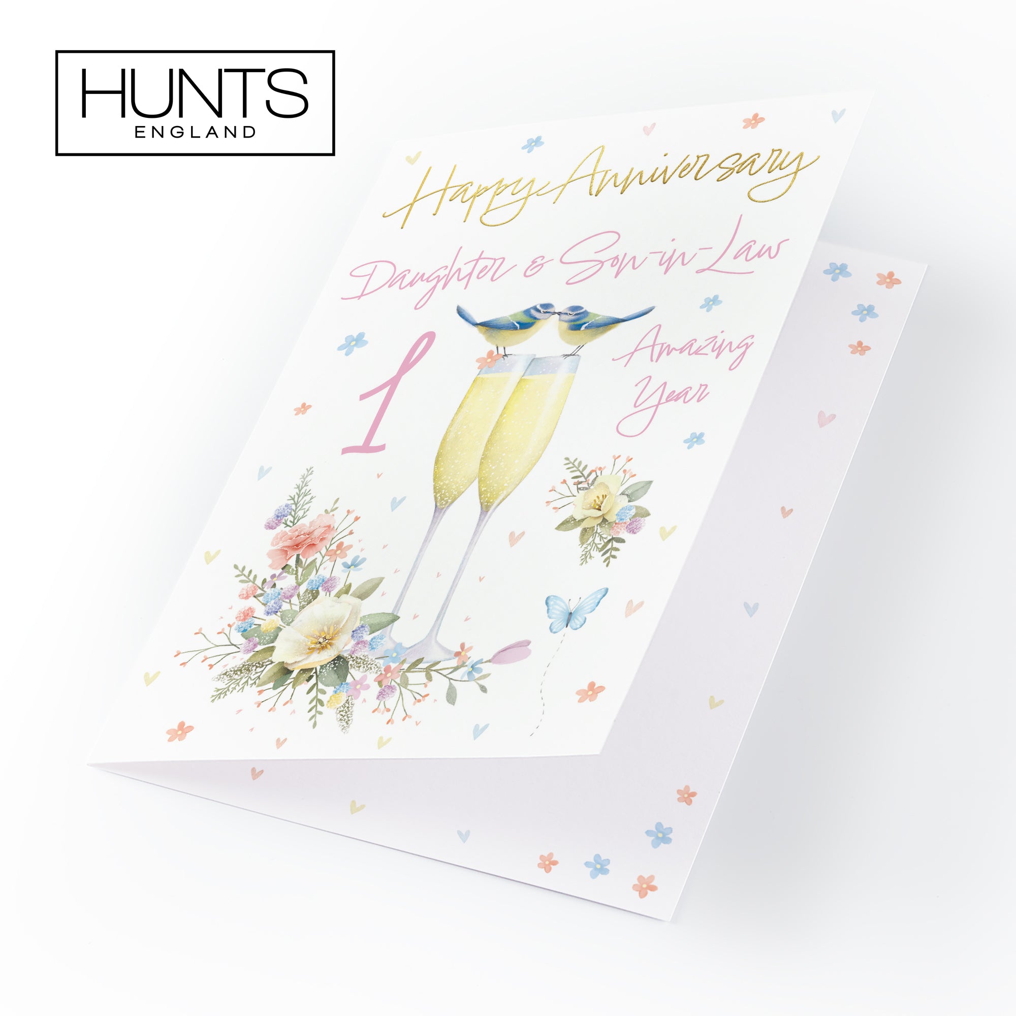 1st Daughter And Son-in-Law Anniversary Card Champagne Flutes Milo's Gallery