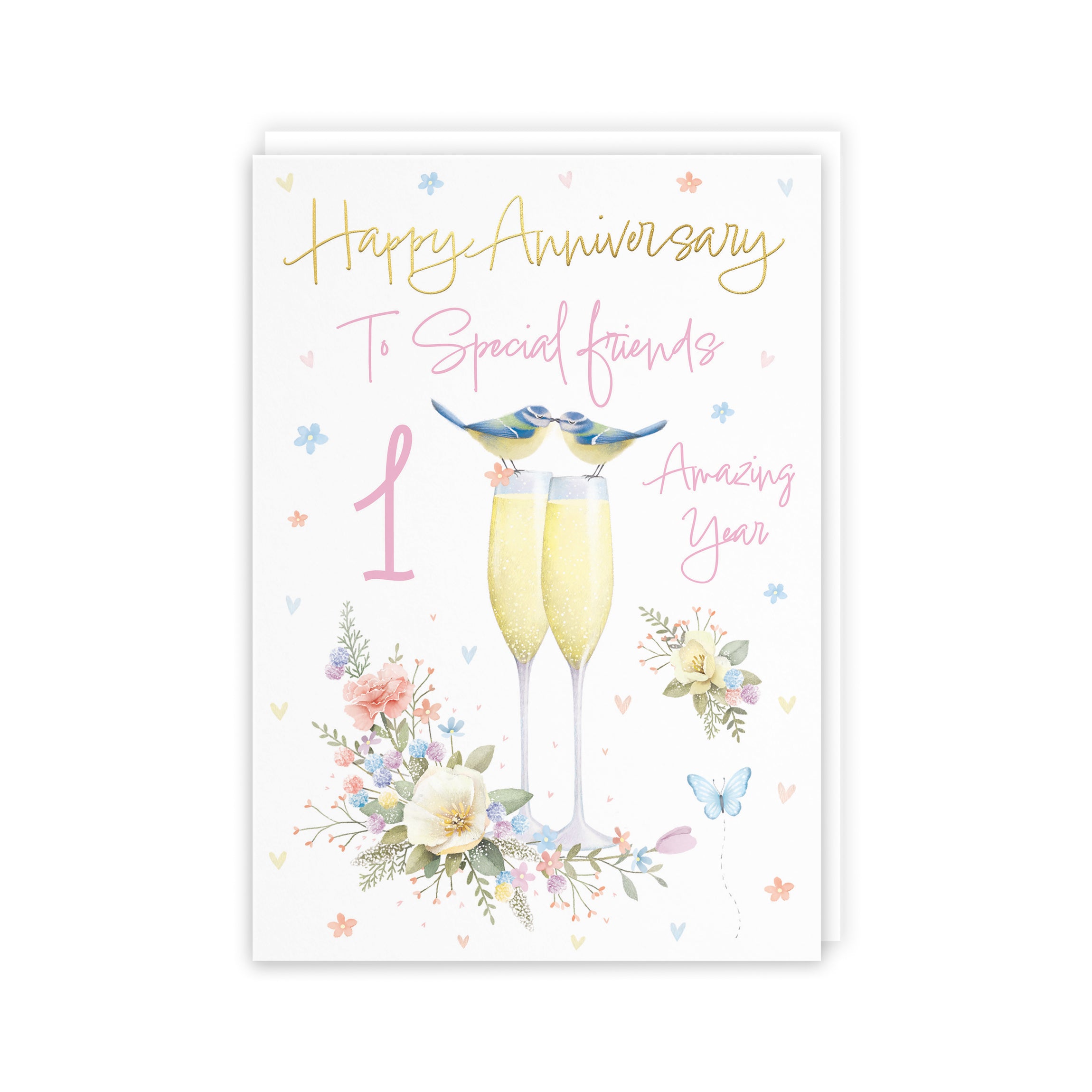 1st Special Friends Anniversary Card Champagne Flutes Milo's Gallery