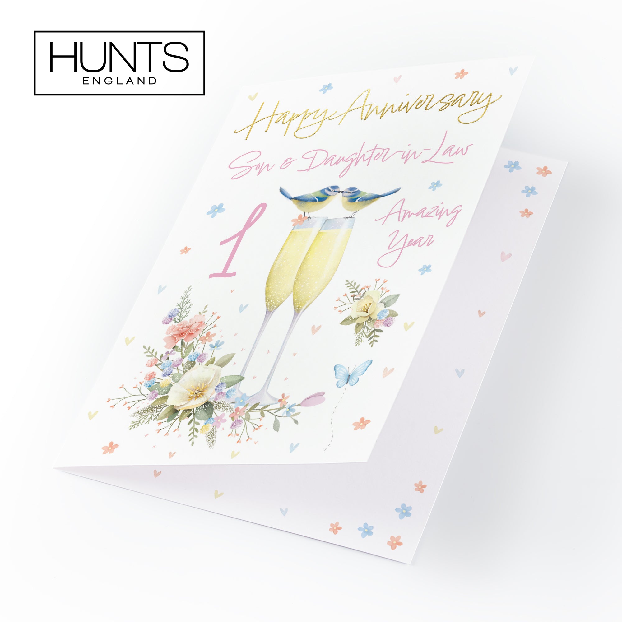 1st Son And Daughter-in-Law Anniversary Card Champagne Flutes Milo's Gallery