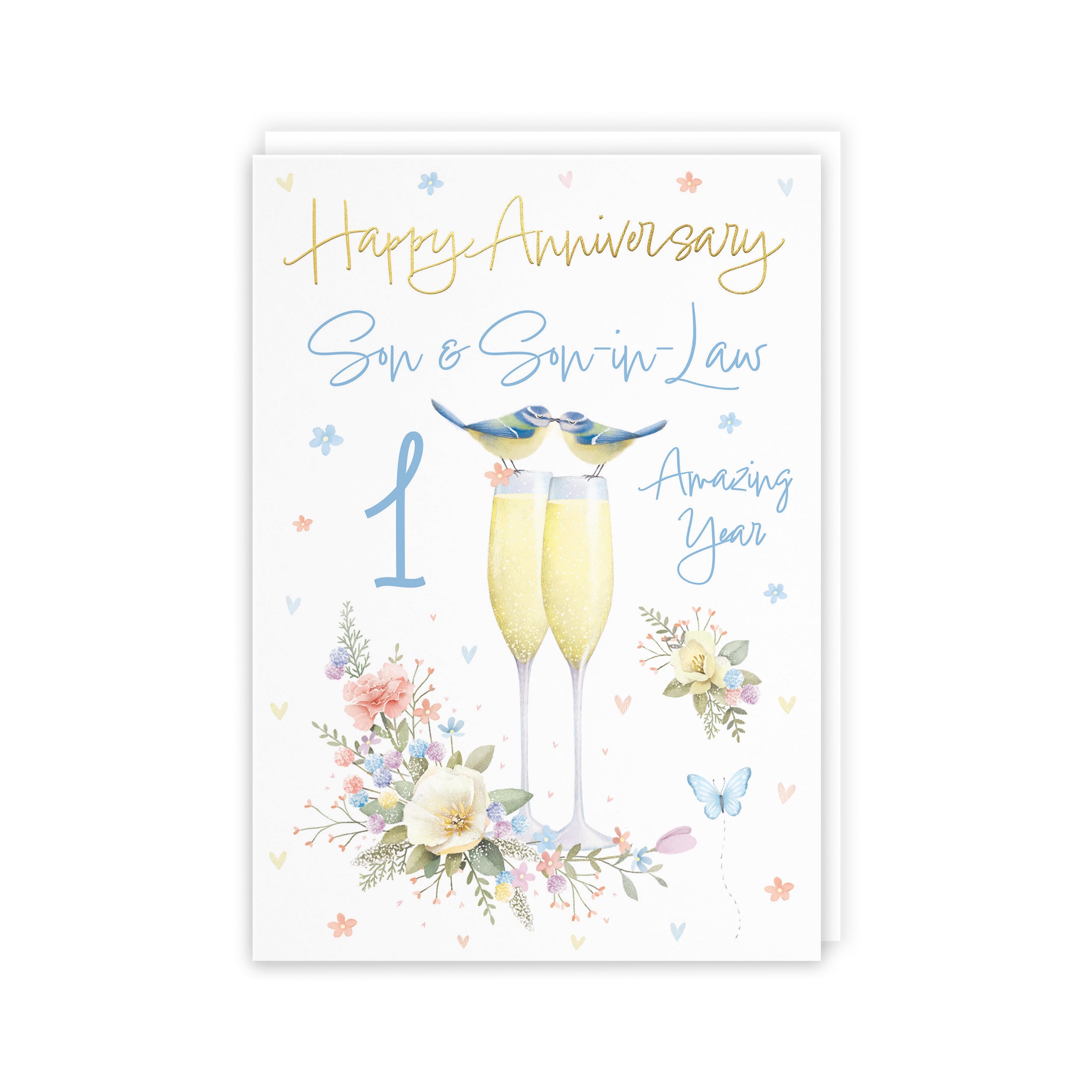 1st Son And Son-in-Law Anniversary Card Champagne Flutes Milo's Gallery