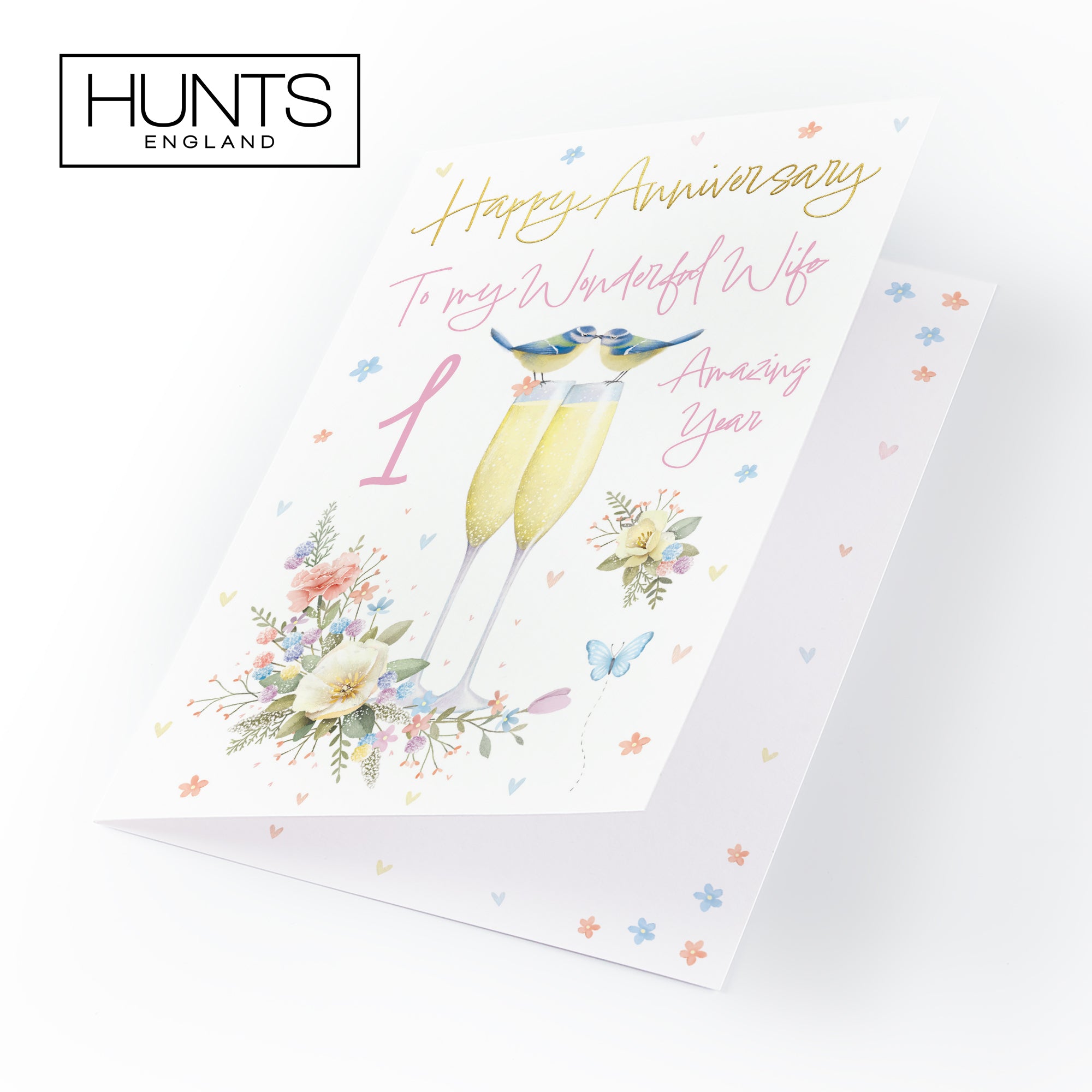 1st Wife Anniversary Card Champagne Flutes Milo's Gallery