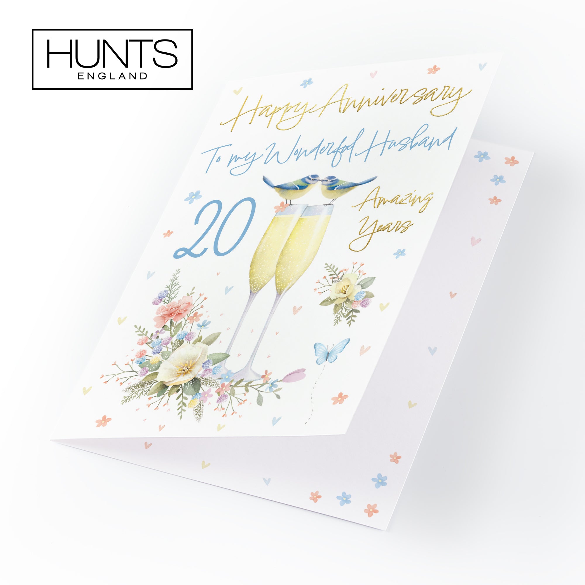 20th Husband Anniversary Card Champagne Flutes Milo's Gallery