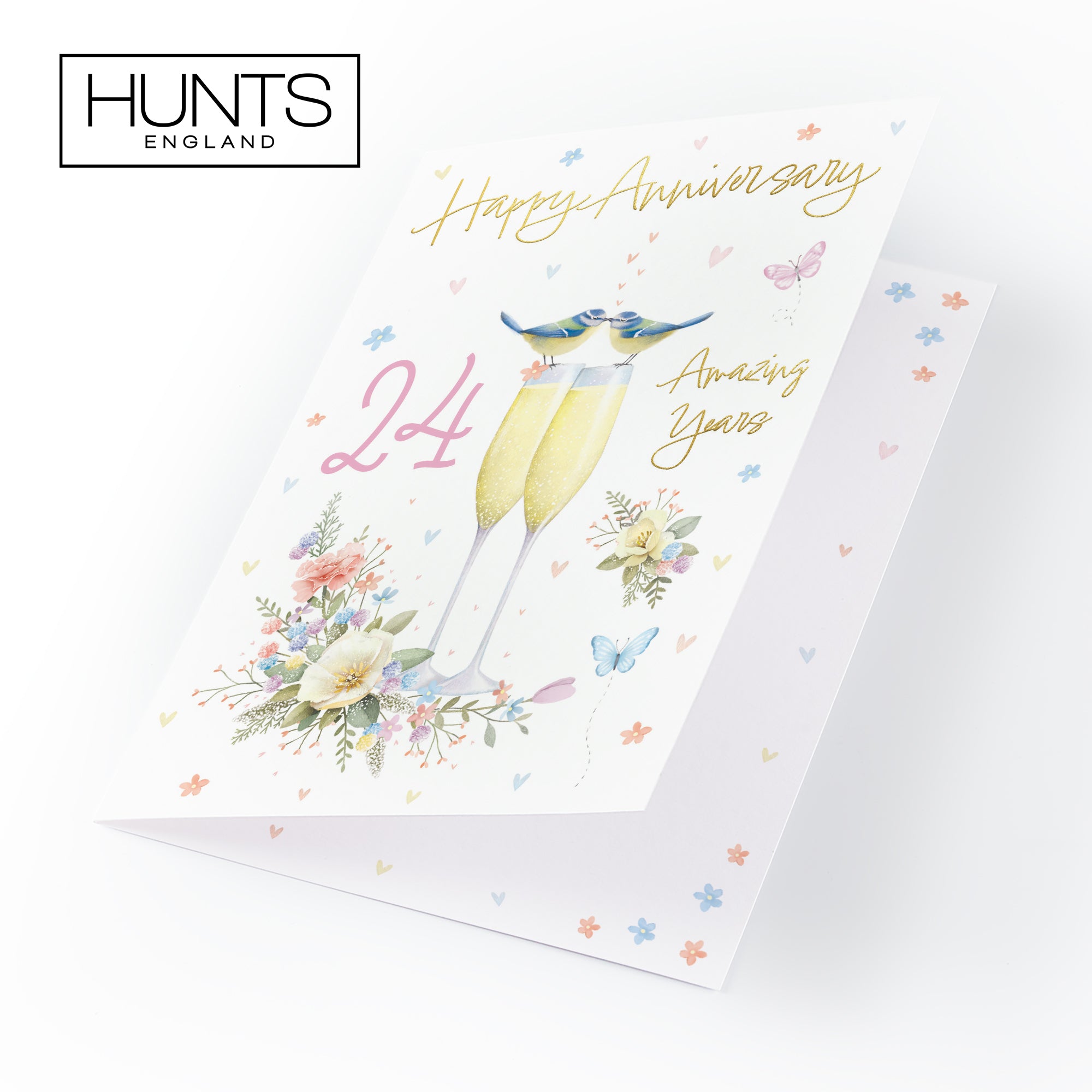 24th Anniversary Card Champagne Flutes Milo's Gallery