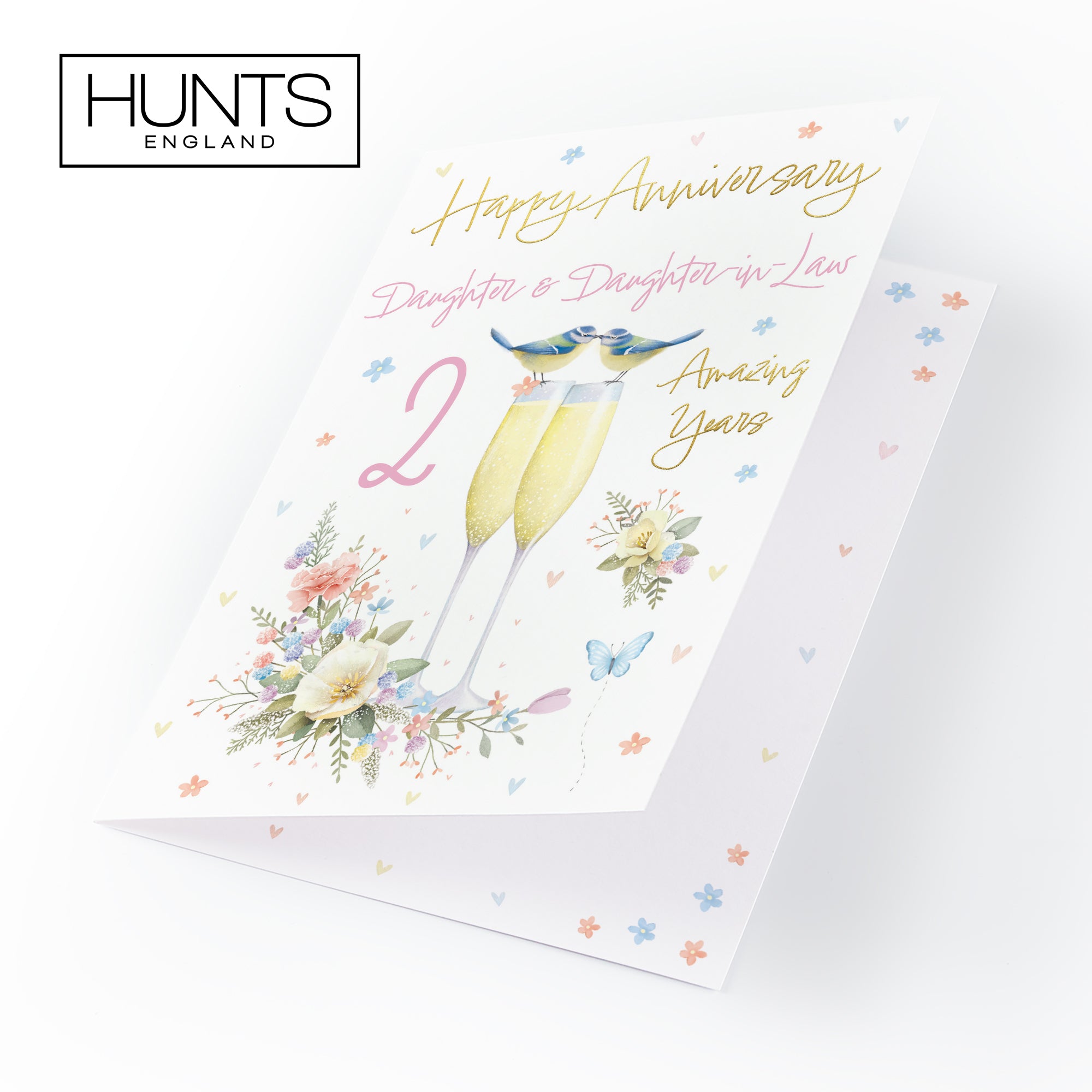 2nd Daughter And Daughter-in-Law Anniversary Card Champagne Flutes Milo's Gallery