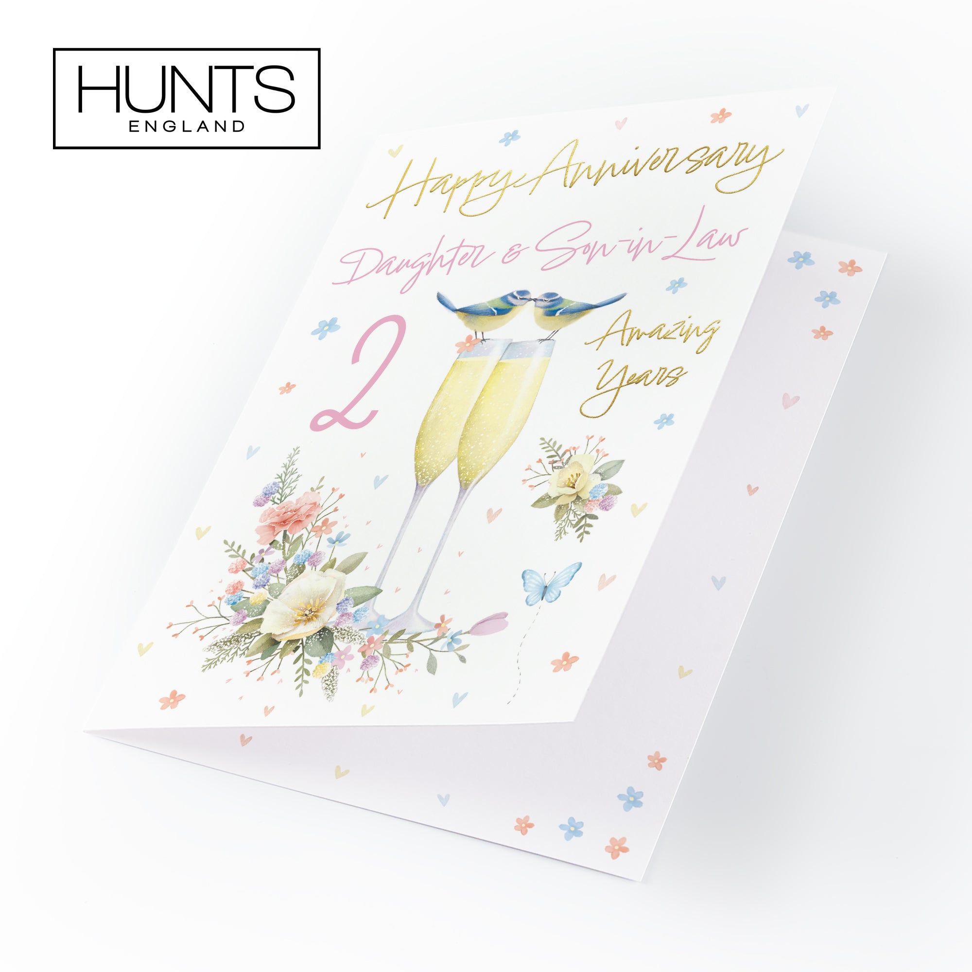 2nd Daughter And Son-in-Law Anniversary Card Champagne Flutes Milo's Gallery