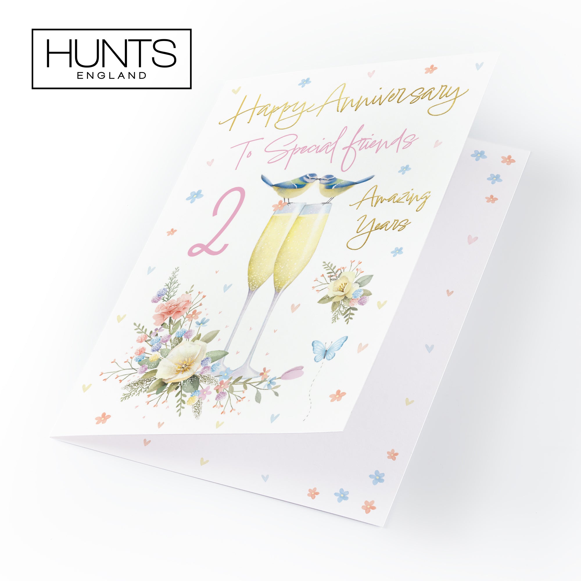 2nd Special Friends Anniversary Card Champagne Flutes Milo's Gallery