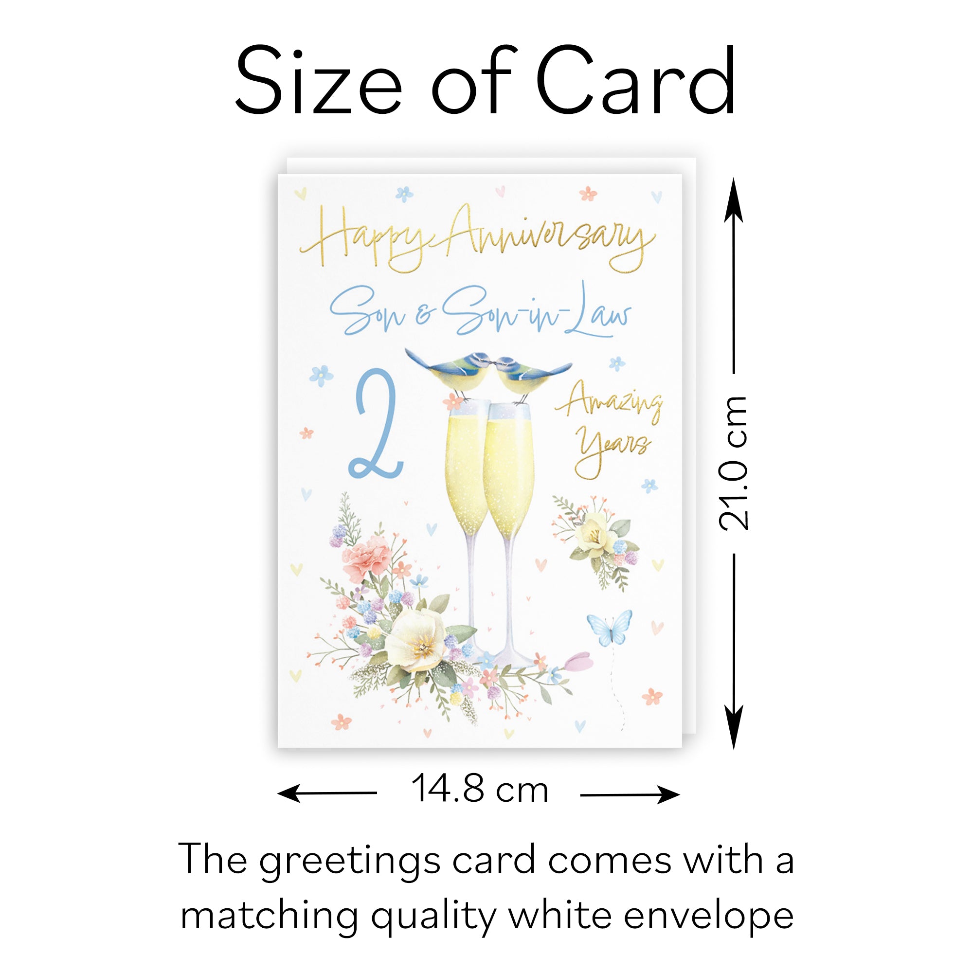 2nd Son And Son-in-Law Anniversary Card Champagne Flutes Milo's Gallery