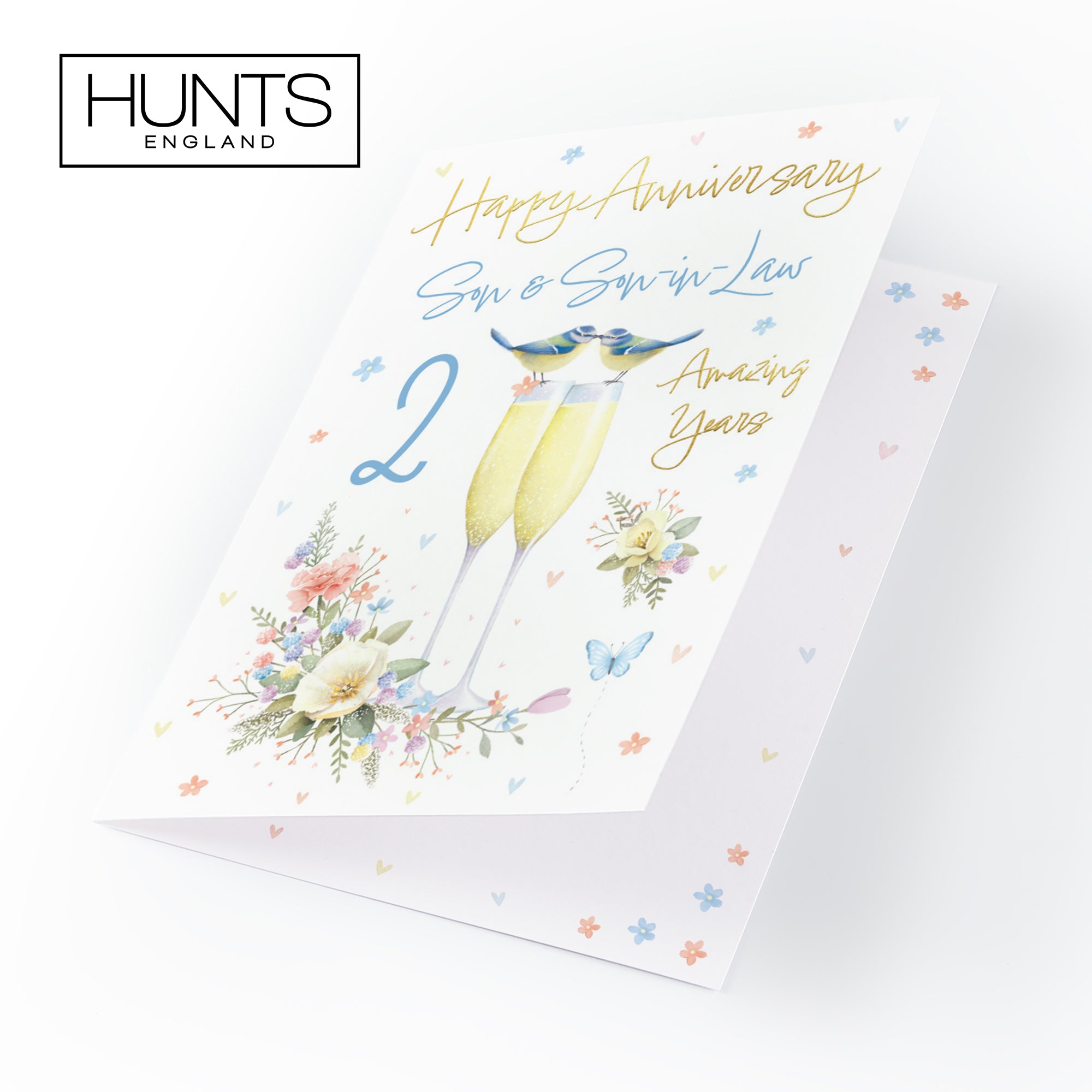 2nd Son And Son-in-Law Anniversary Card Champagne Flutes Milo's Gallery