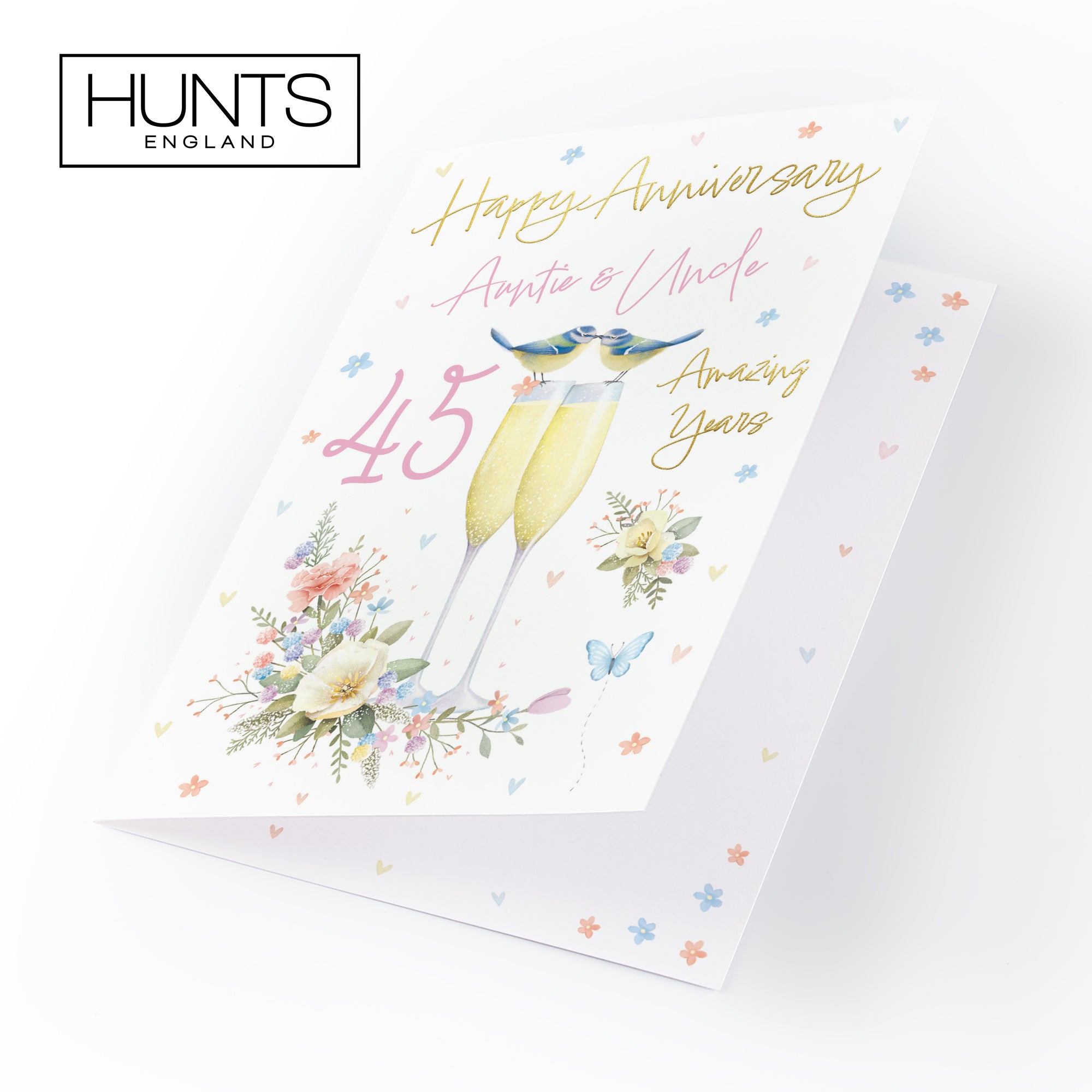 45th Auntie And Uncle Anniversary Card Champagne Flutes Milo's Gallery