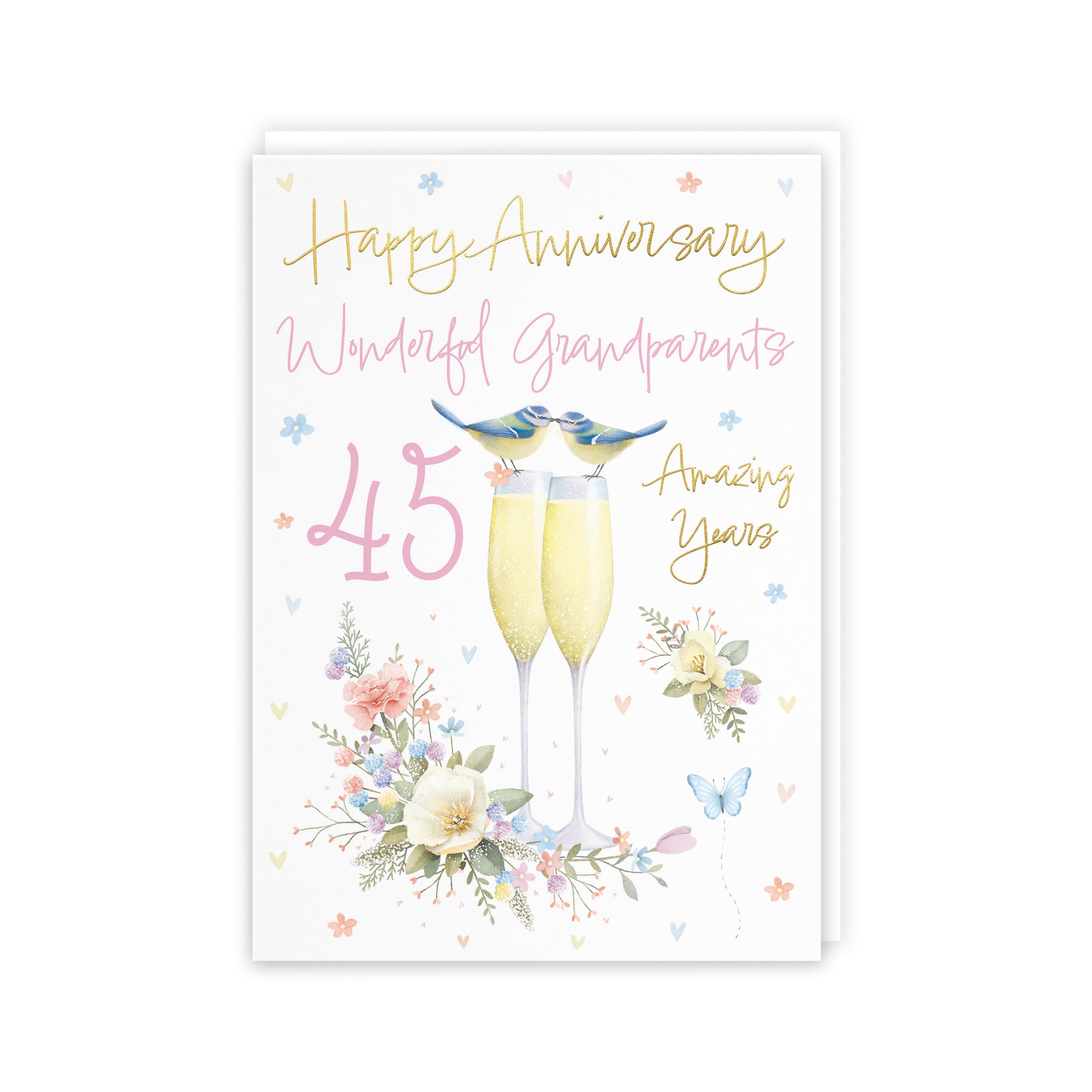 45th Grandparents Anniversary Card Champagne Flutes Milo's Gallery