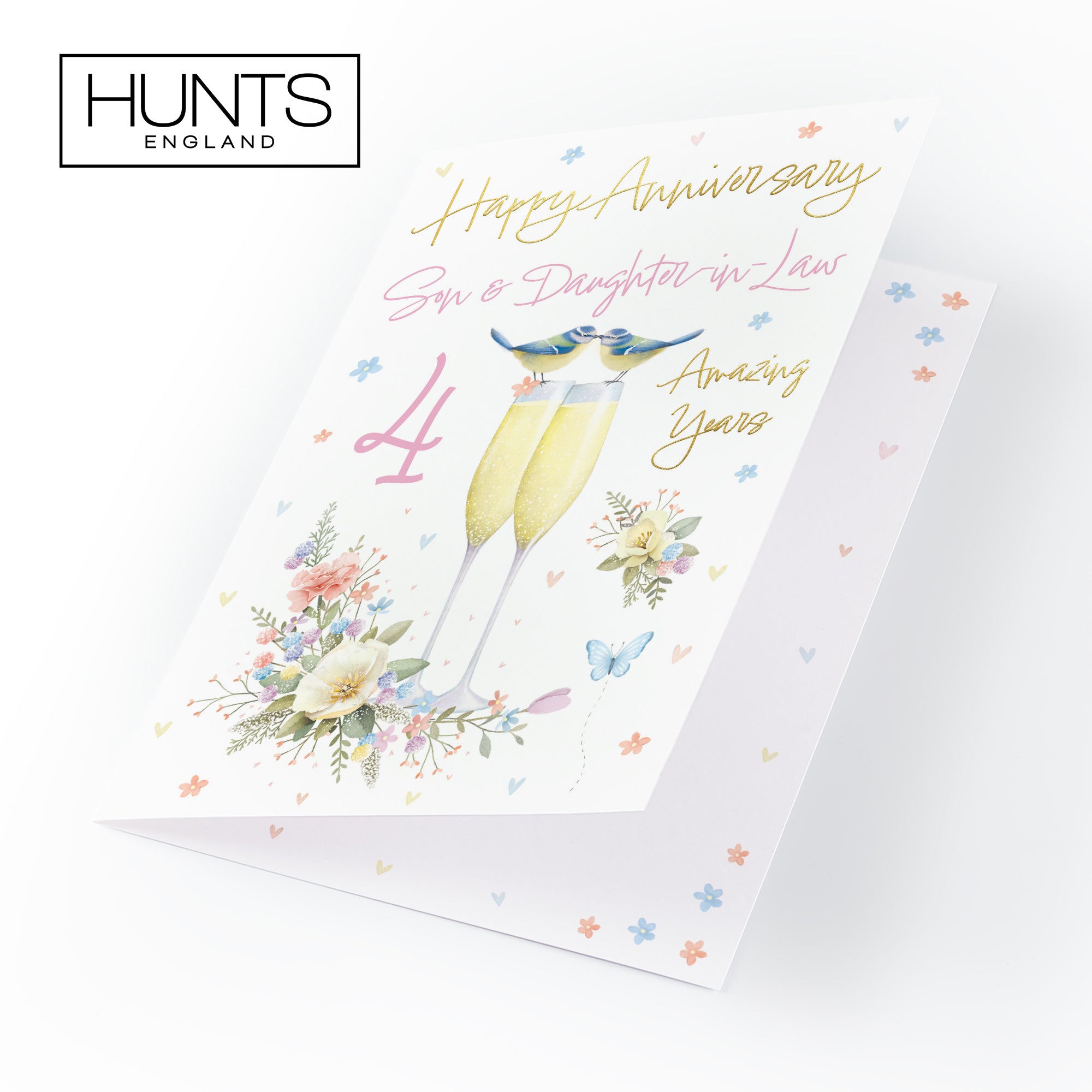 4th Son And Daughter-in-Law Anniversary Card Champagne Flutes Milo's Gallery